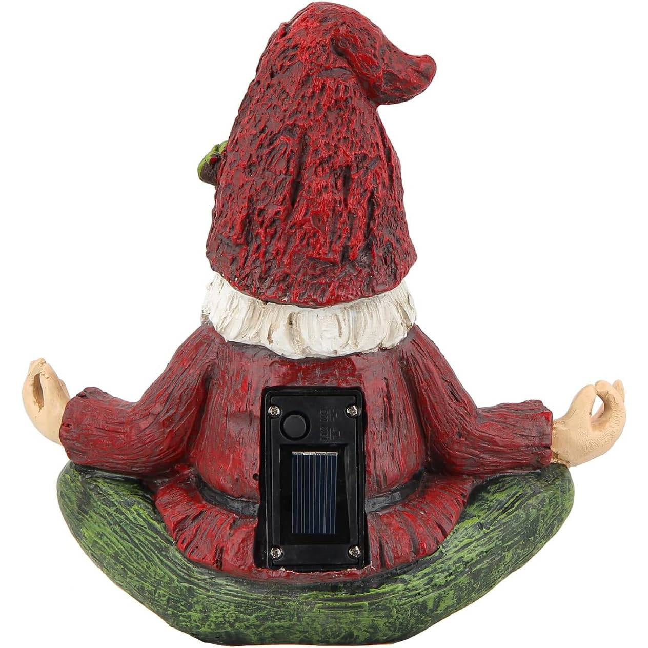Zen Garden Meditating Yoga Solar Gnome Statue