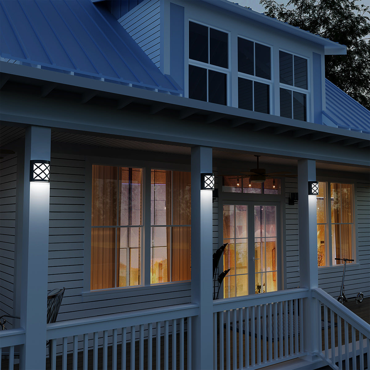 Gigalumi Grid Solar Fence Lights Set  (8 Pack)-3