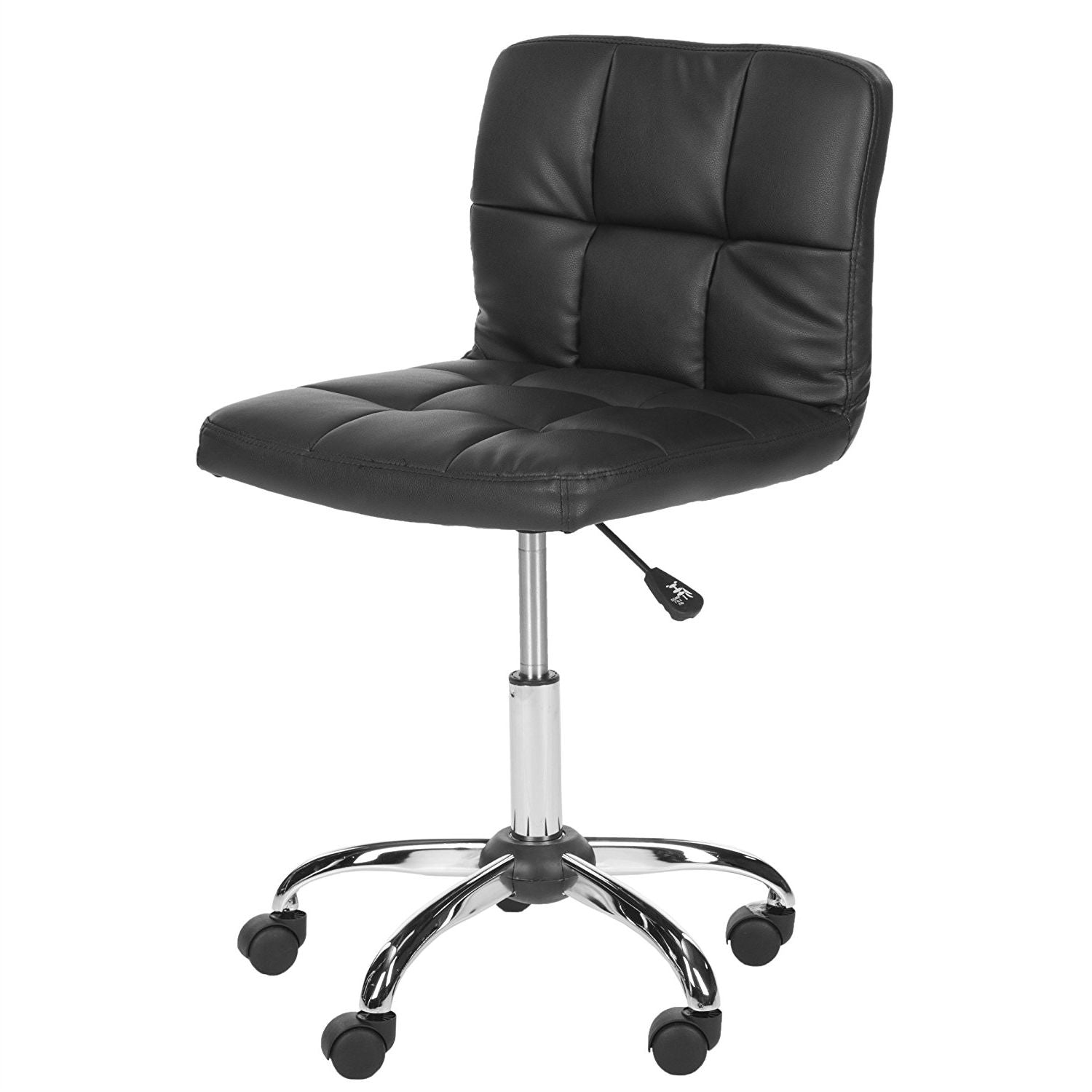 Modern Black Faux Leather Cushion Home Office Desk Chair-1