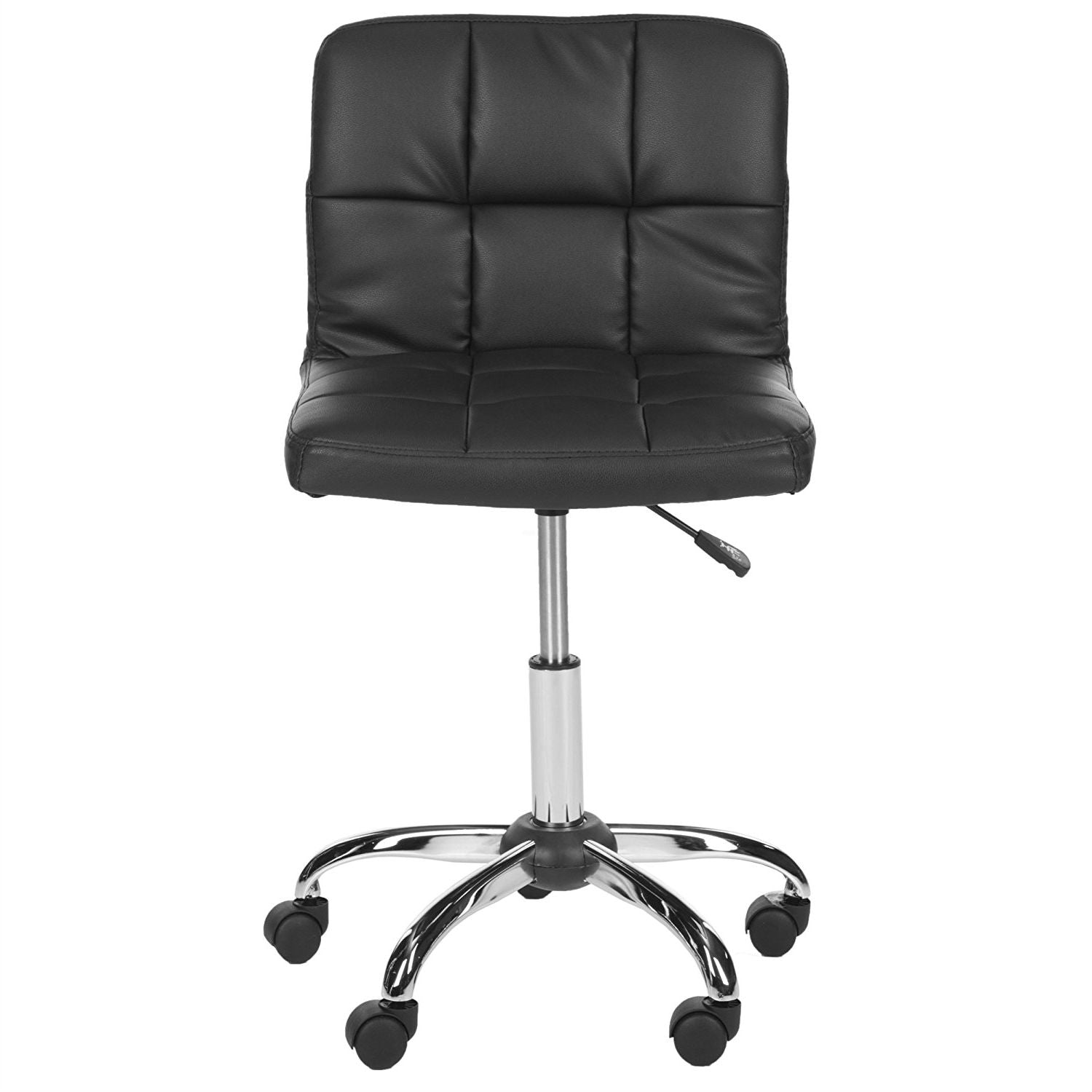 Modern Black Faux Leather Cushion Home Office Desk Chair-2