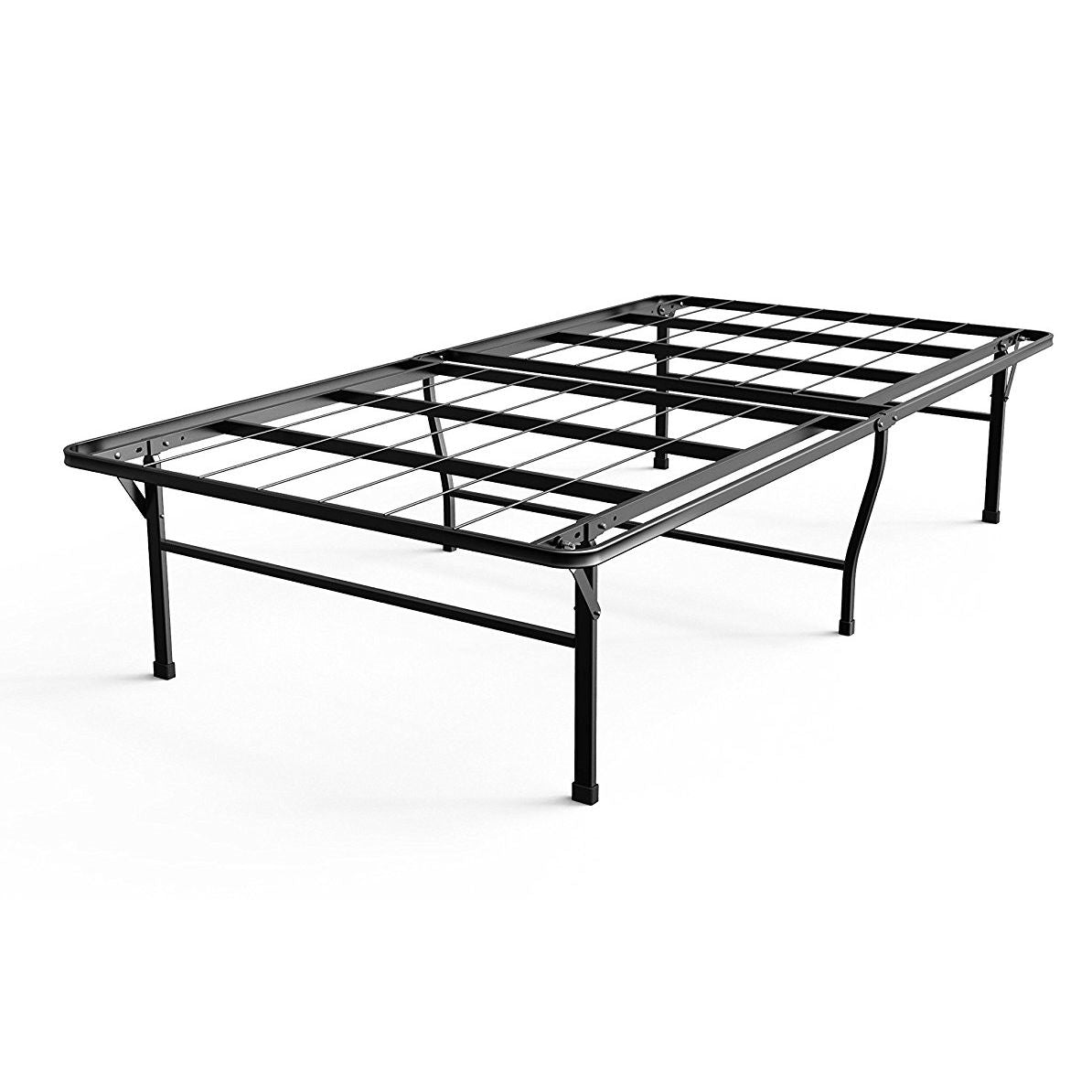 Twin XL College Dorm 16-inch Tall Metal Platform Bed Frame with Storage Space-0