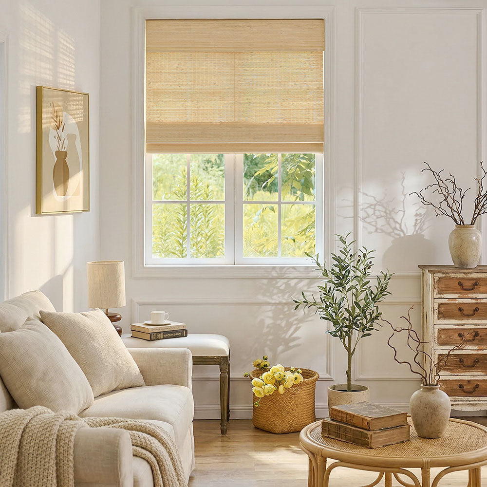 Zula Cream Natural Custom Bamboo Shades