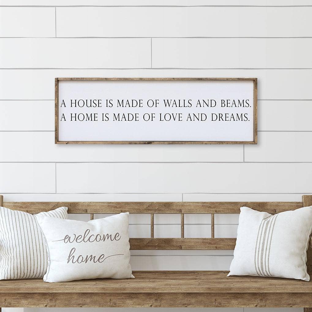 A House is Made of Walls and Beams Wood Sign-2