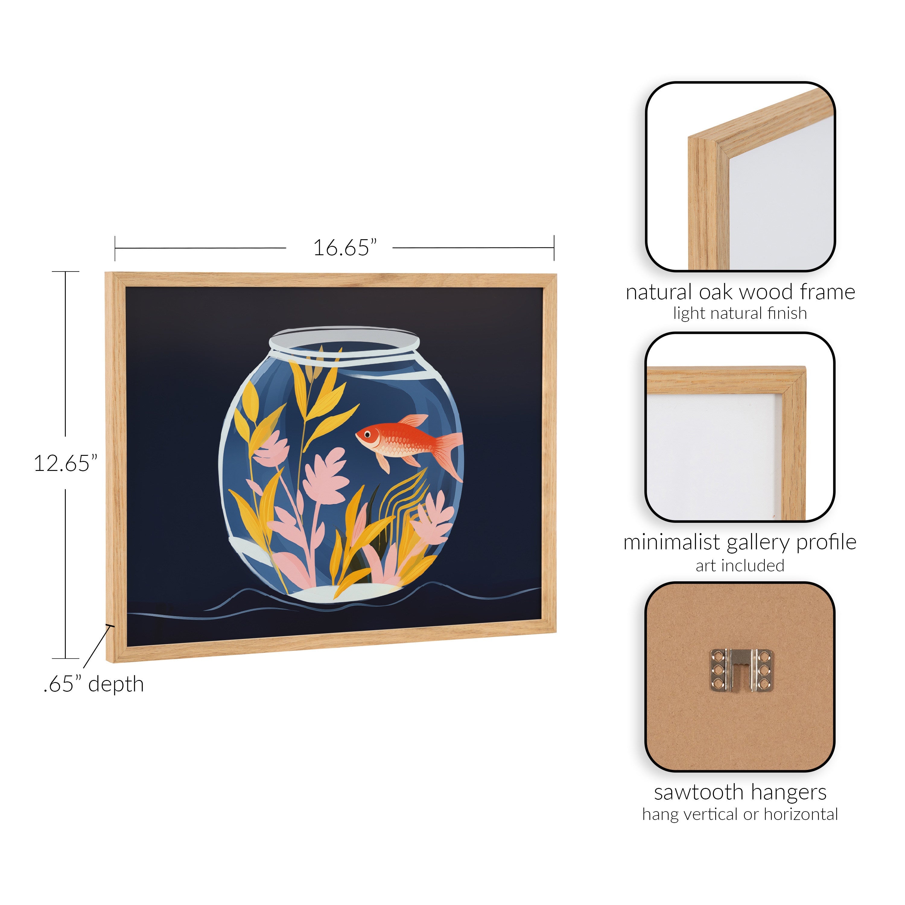 Gallery Pet Goldfish Cute Botanicals Fish Tank Print by The Creative Bunch Studio