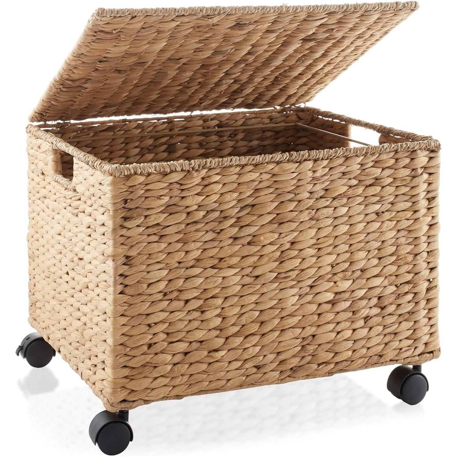 Rolling File Cabinet With Hanging Folders Natural Hyacinth
