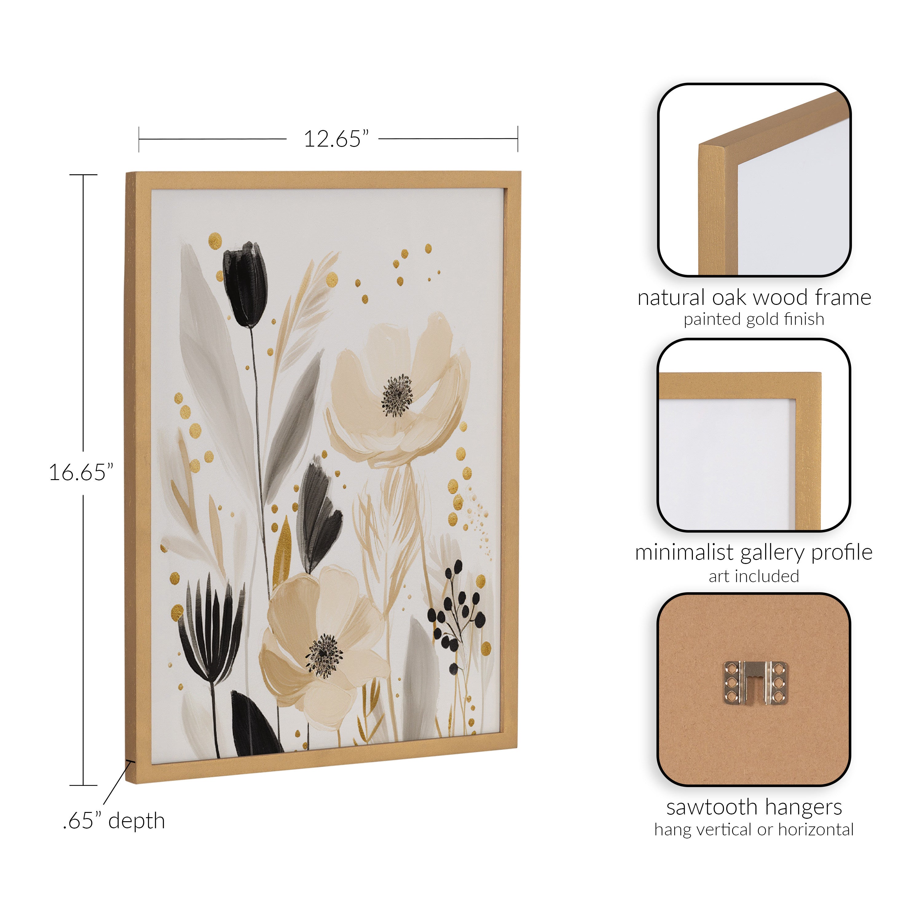 Gallery Modern Muted Cottage Floral Abstract Print by The Creative Bunch Studio