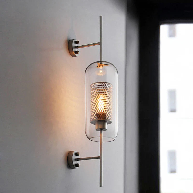 Retro Industrial Luxuries Glass Ball Wall Lamp Sconce with Bronze-1