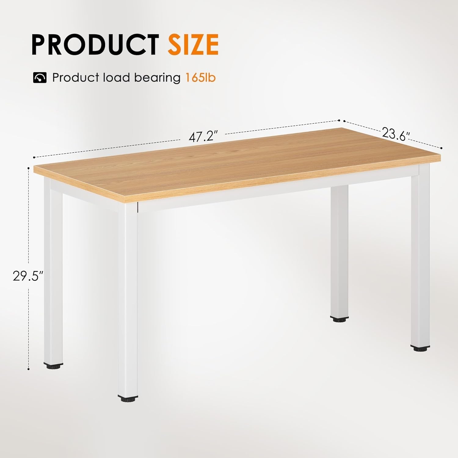 120cm Teak Wood White High Gloss Finish Desk Stability