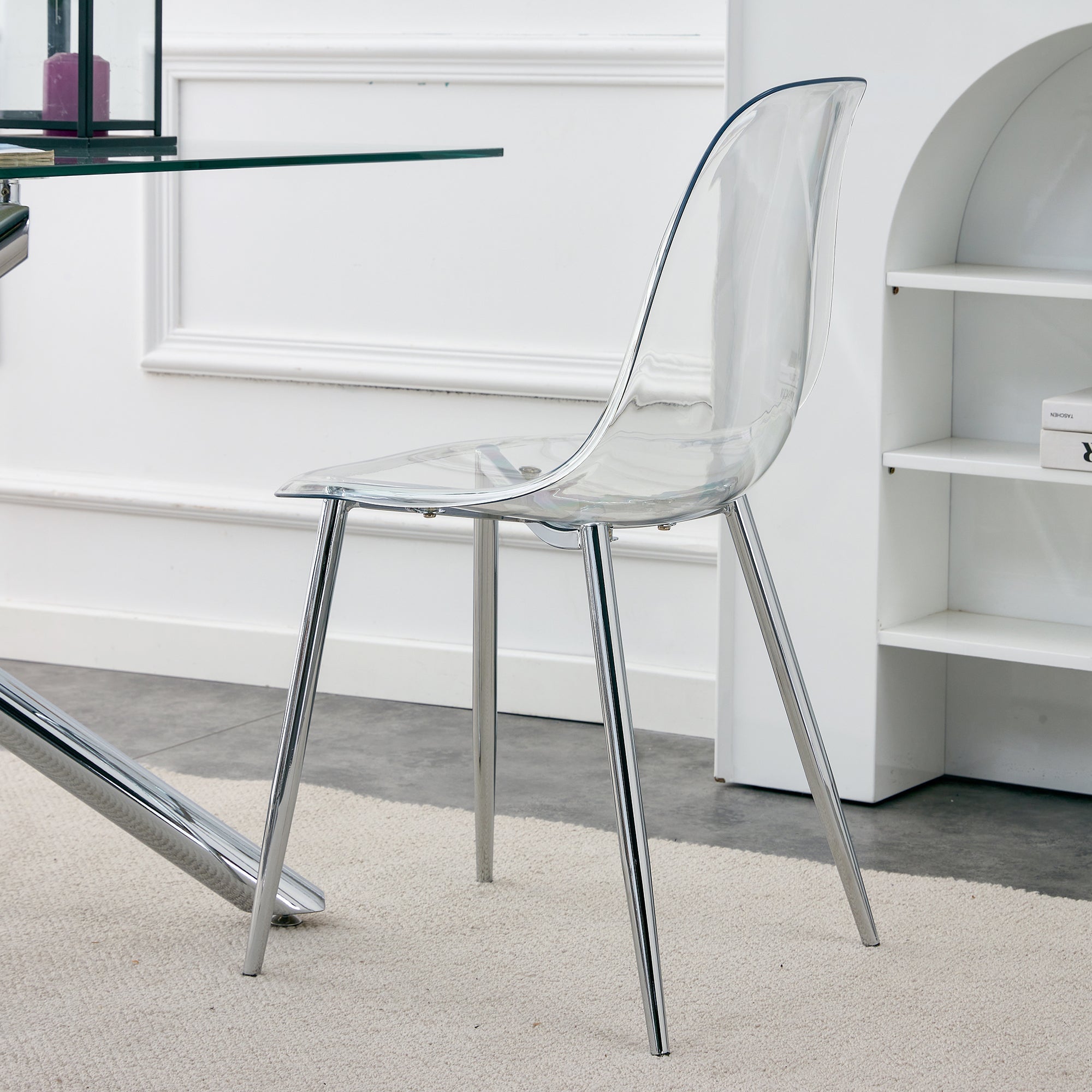 Modern Minimalist Transparent Dining Chair - 6-Piece Set