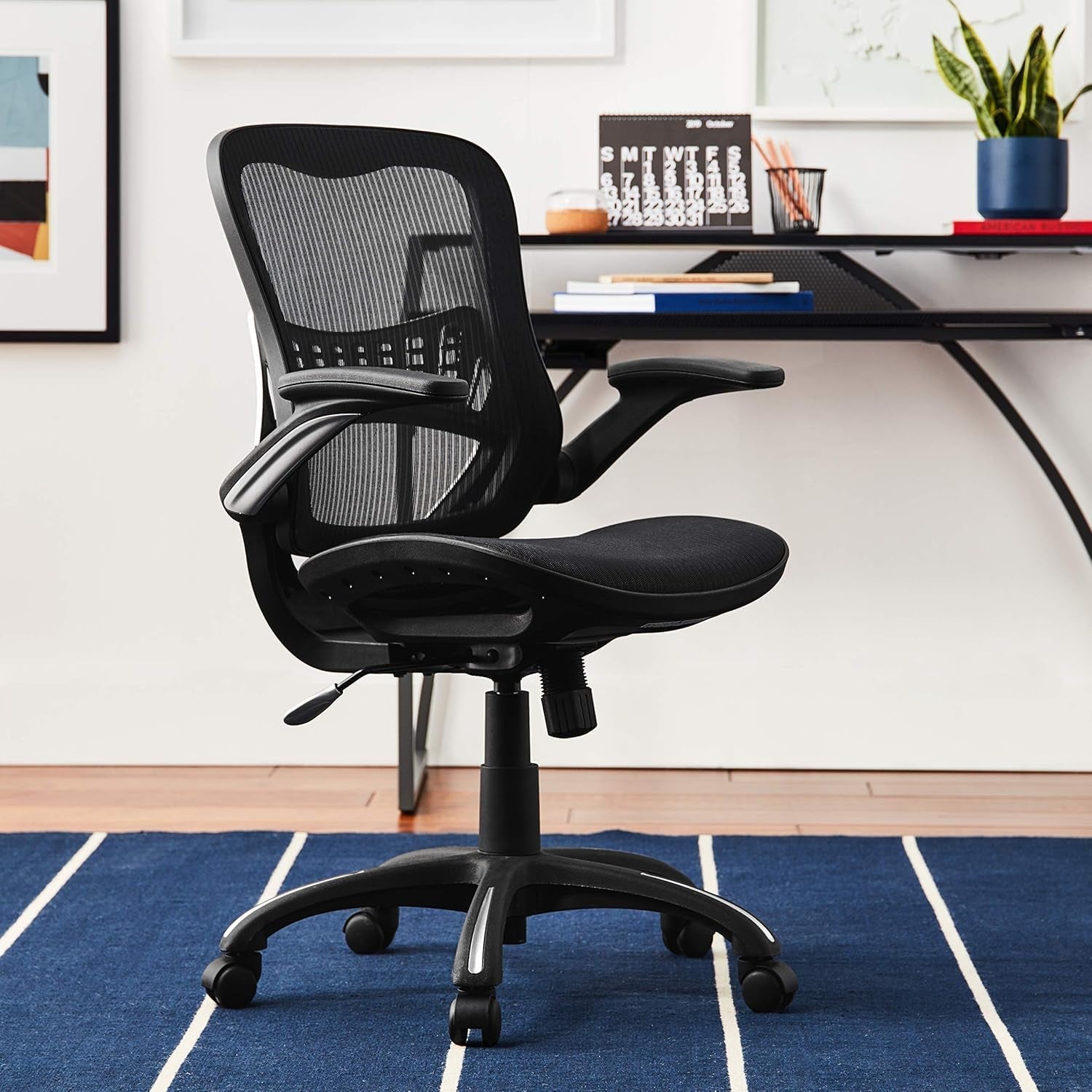 Office Star Ventilated Desk Chair With Breathable Mesh Seat Back Black Base