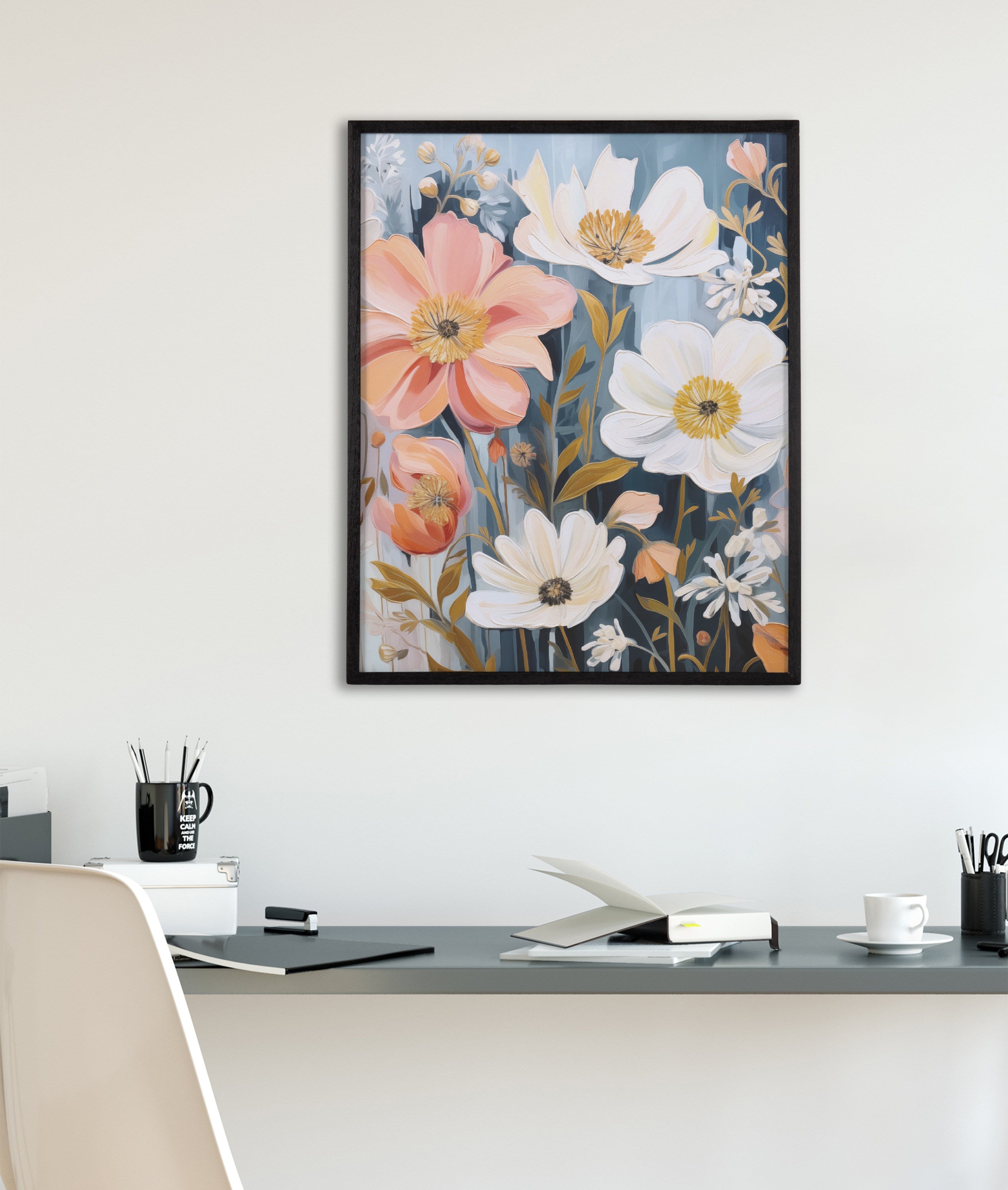 Gallery Boho Flowers in Muted Neutrals Print by The Creative Bunch Studio