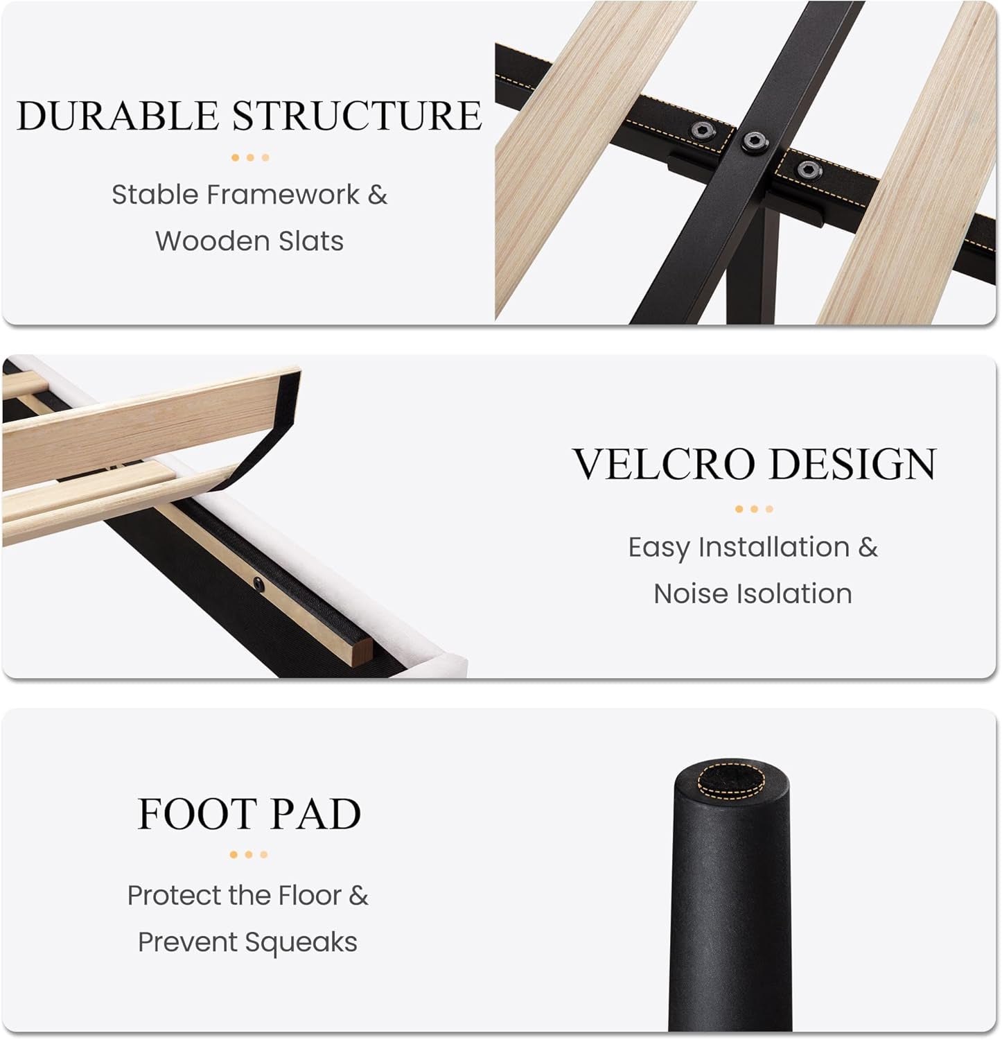 Velvet Upholstered Full Bed Frame With Wingback Headboard