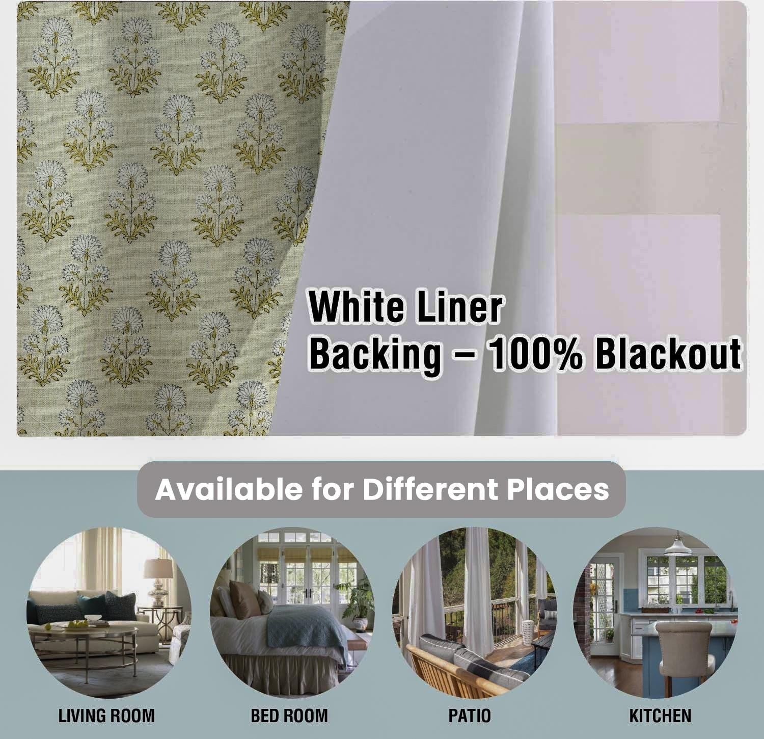 Block Print Rishi Grommet Linen Curtains