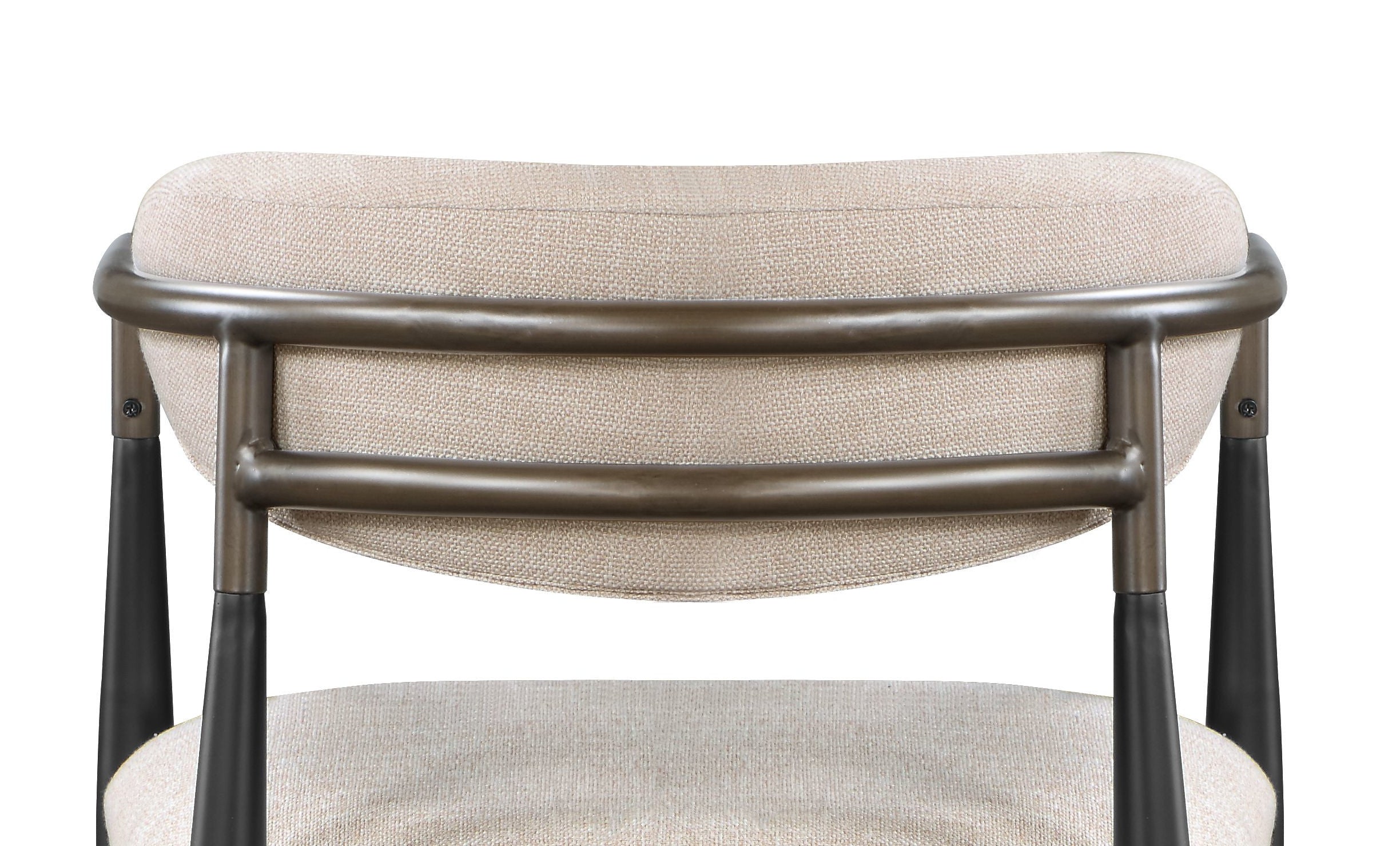 Set of 2 Beige and Black Armchair with Open Back