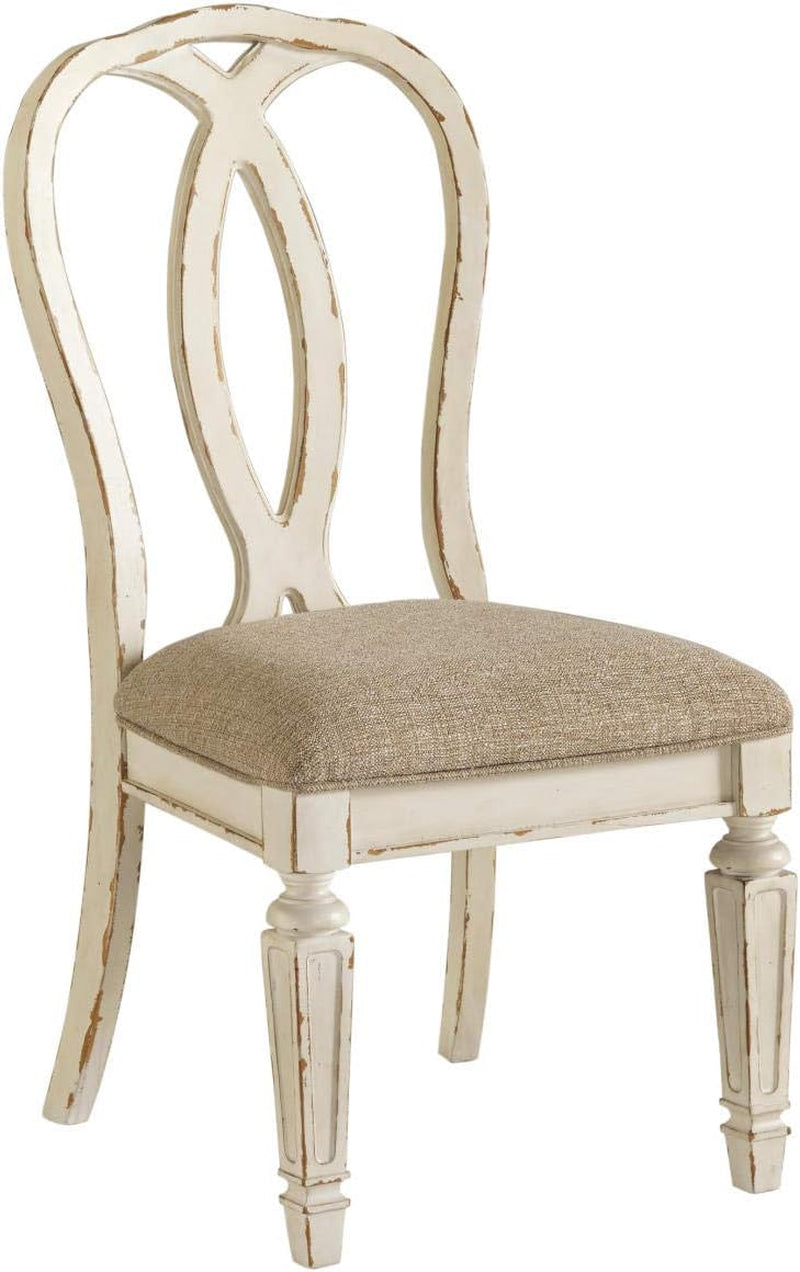 Realyn French Ribbon Back Dining Chairs Chipped White