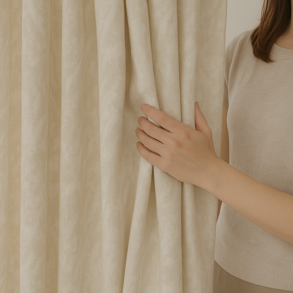 Made-to-Measure Pure Linen Jacquard Curtains – Blackout & Light-Filtering | Abstract Textured Pattern-2