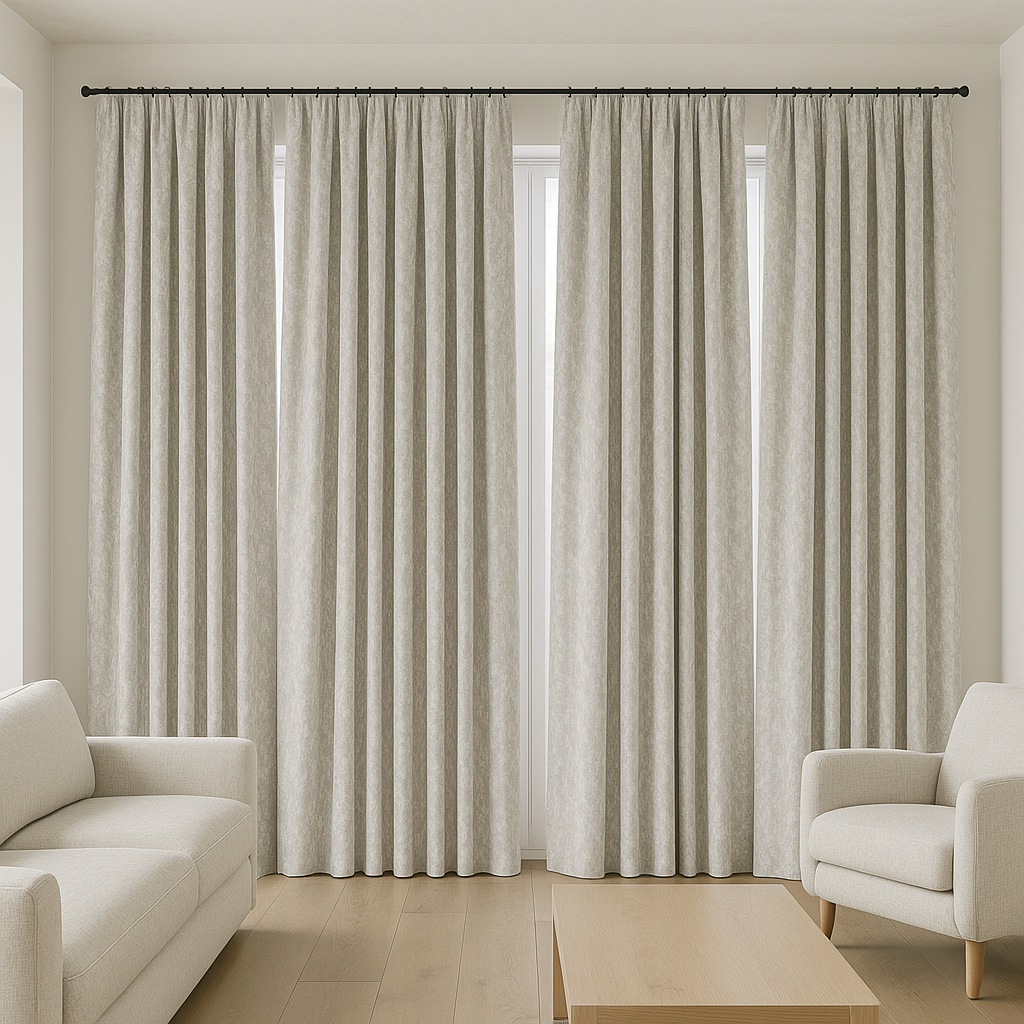 Made-to-Measure Pure Linen Jacquard Curtains – Blackout & Light-Filtering | Abstract Textured Pattern-1