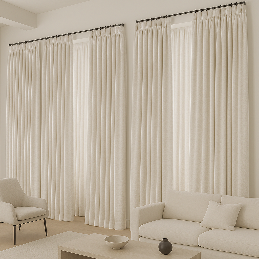 Made-to-Measure Pure Linen Jacquard Curtains – Blackout & Light-Filtering | Abstract Textured Pattern-3