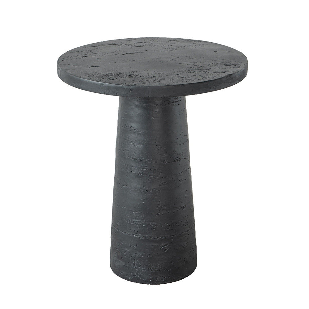 Black Round Side Table with Pedestal Base-0