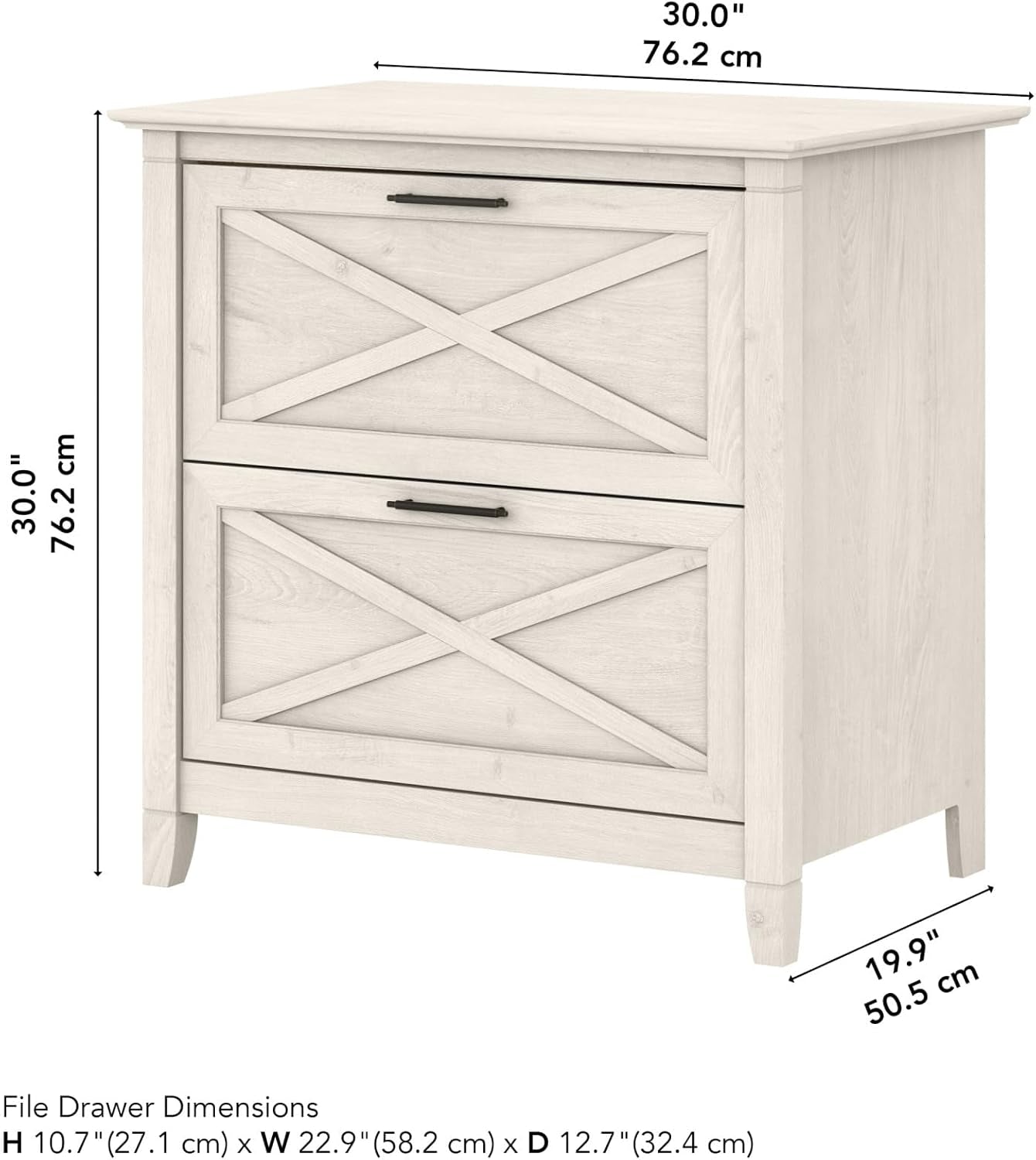 Key West 2 Drawer Lateral File Cabinet Linen White Oak