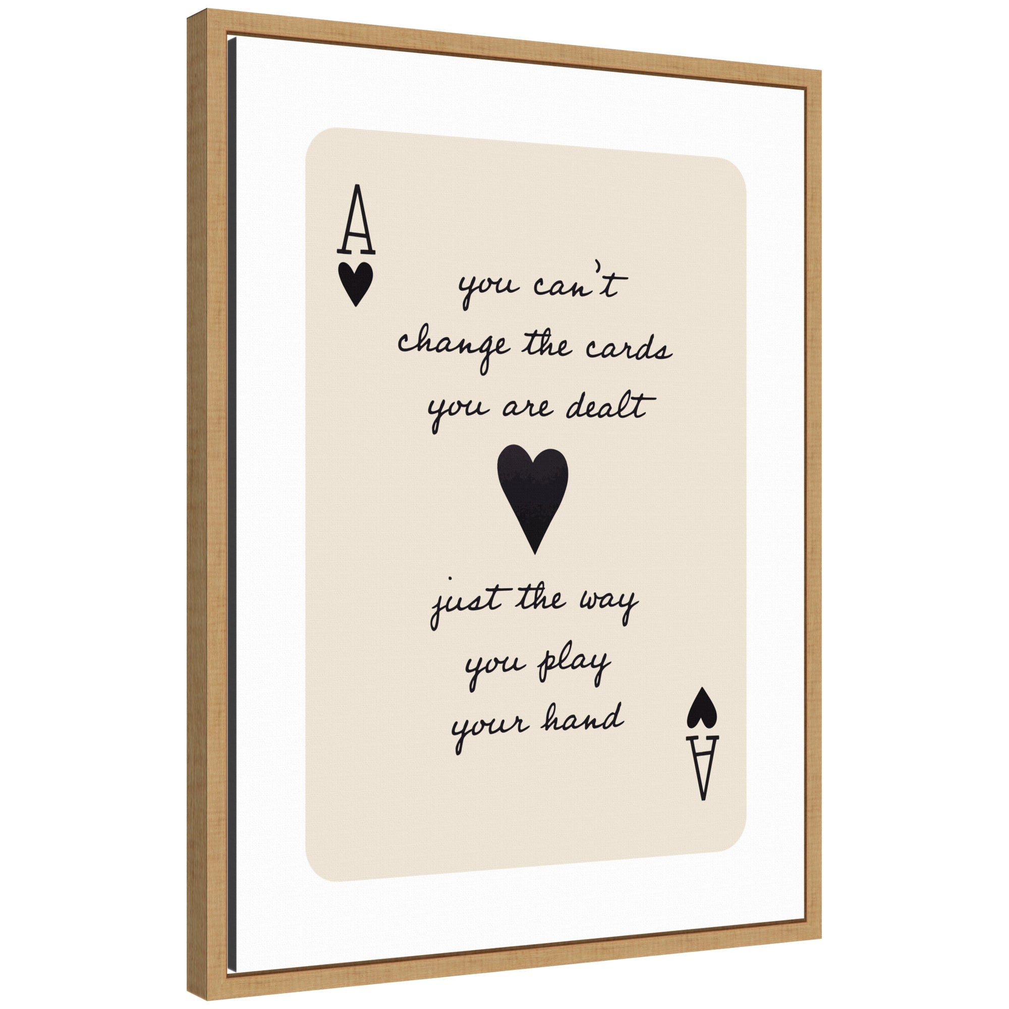 Ace of Heart Cards Positive Quote expansion by The Creative Bunch Studio Framed Canvas Wall Art Print