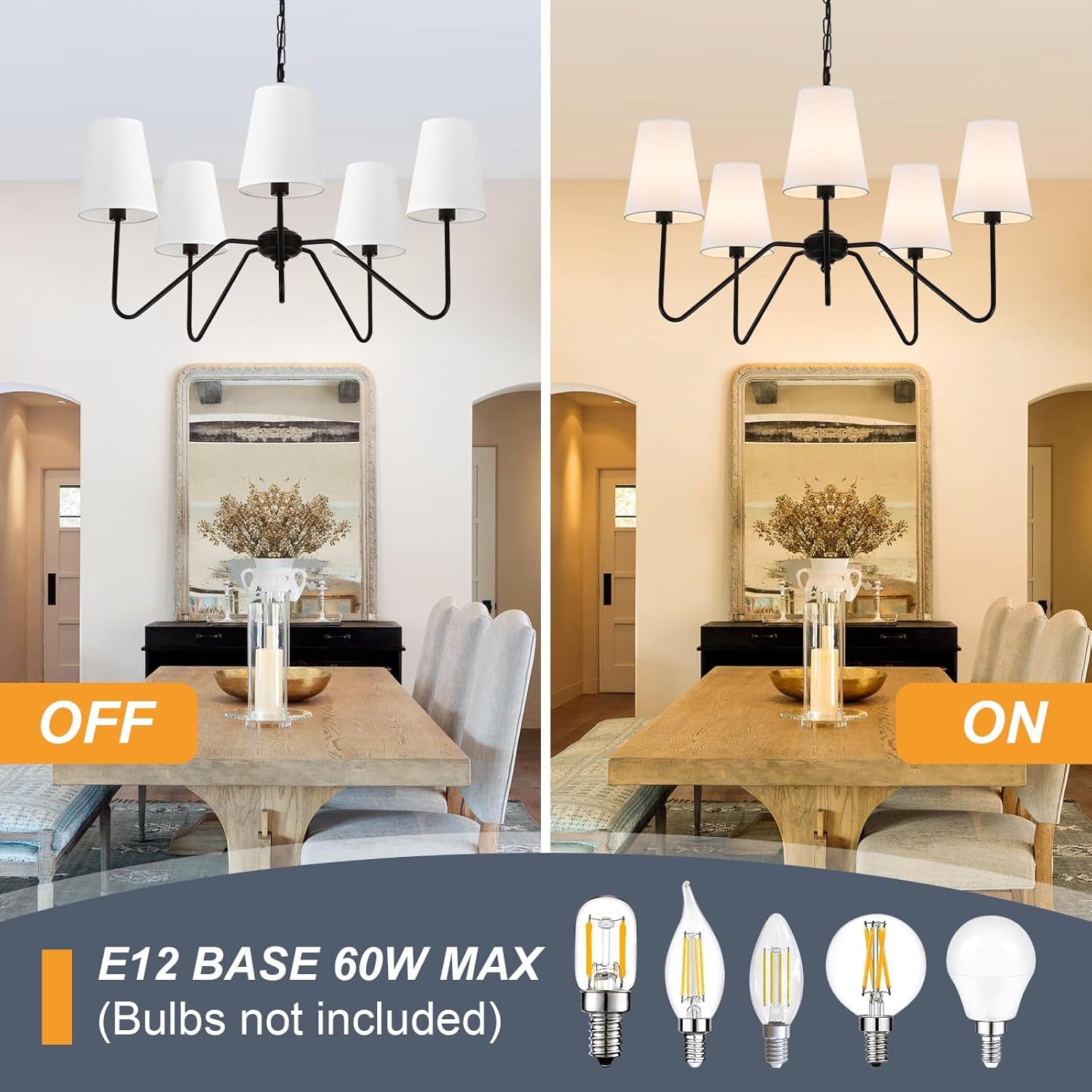 Dining Room Pendant Chandelier Five Arm Thirty Inch-2