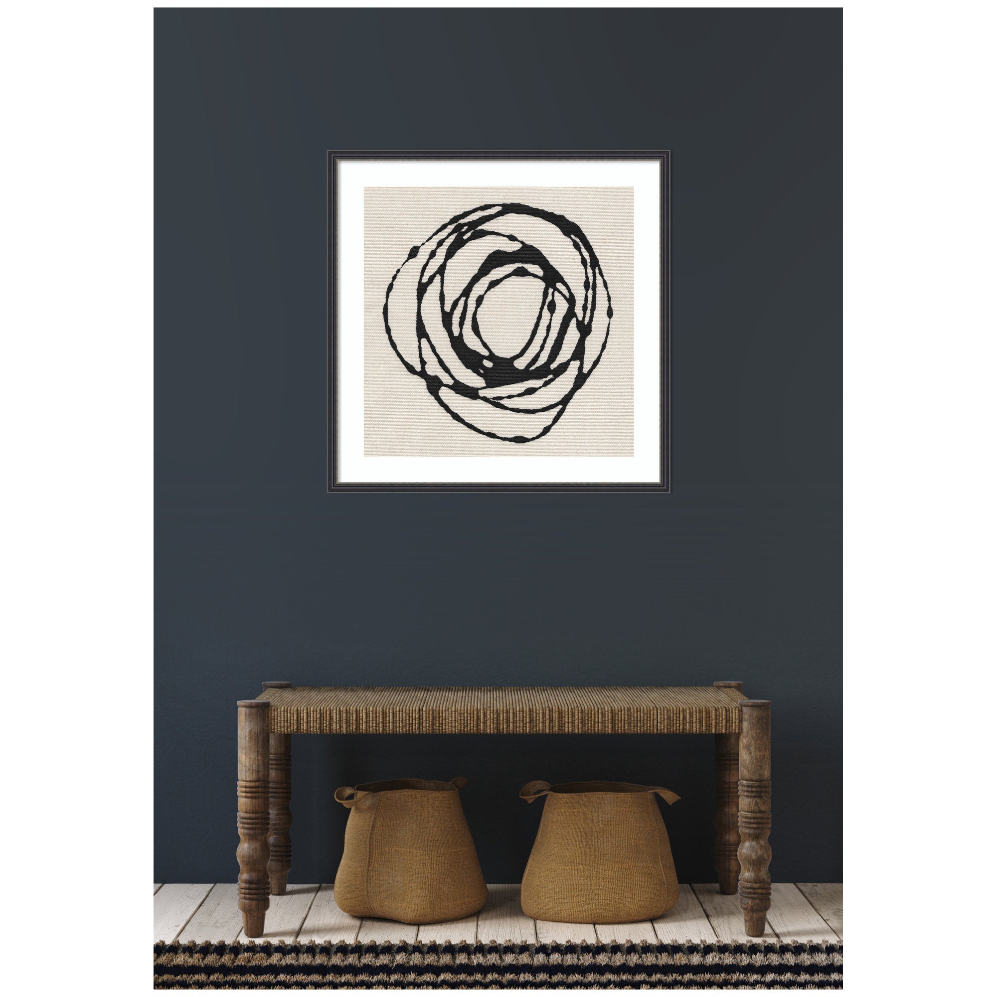 Framed Art Flowing Circle Abstract by The Creative Bunch Studio