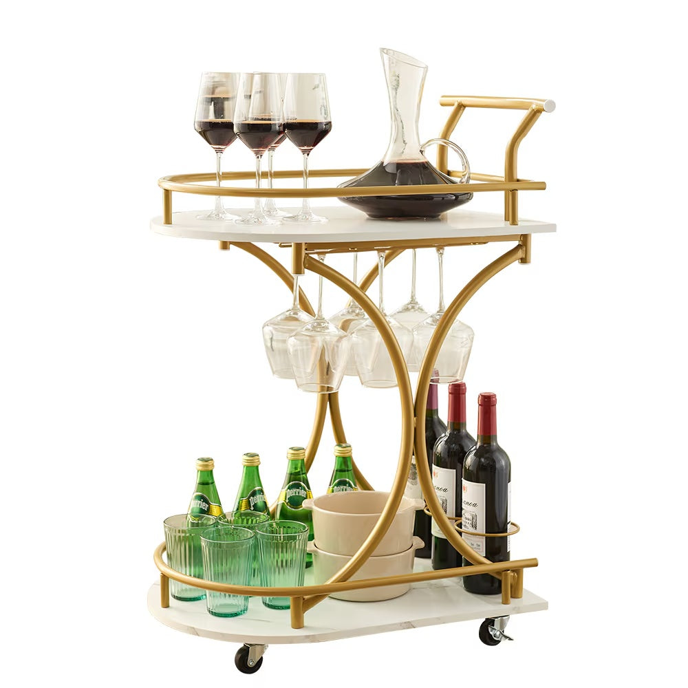 Elegant 2-Tier Entertainer: The Ultimate Bar Cart for Stylish Hosting