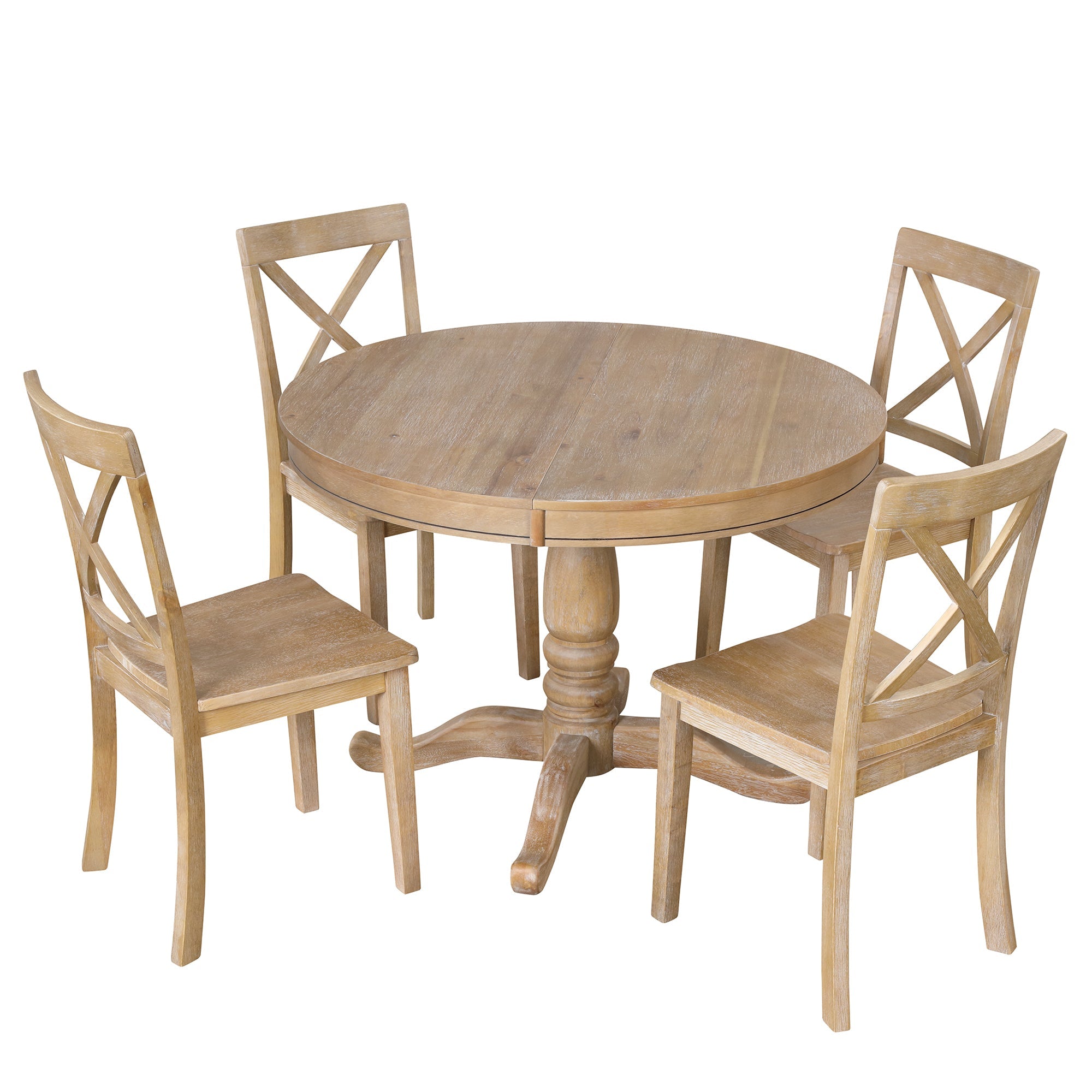 5 Piece Kitchen Table Set for Dining Room ( 4 Chairs + 1 Round Table)