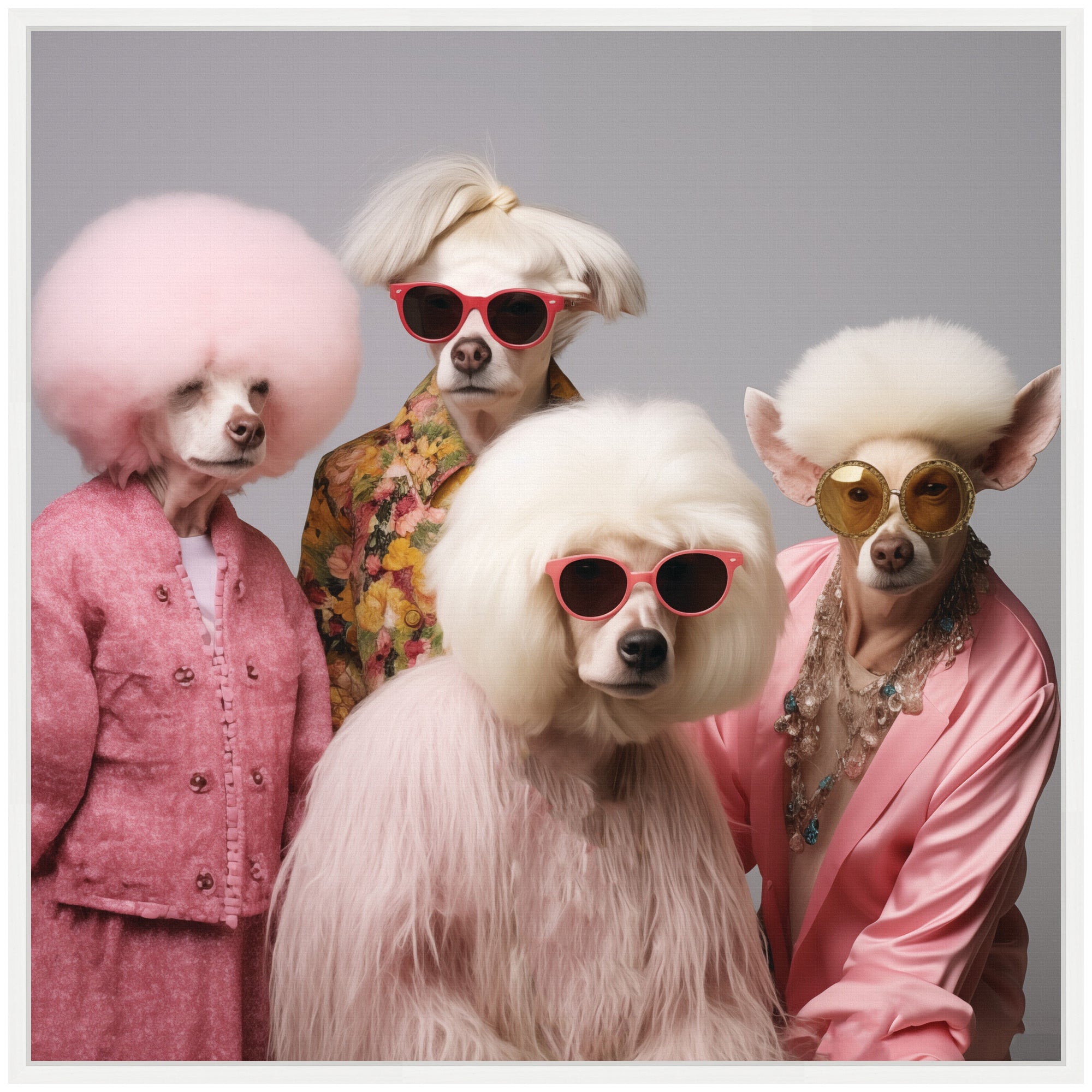 Sylvie Golden Lady Dogs Framed Canvas by The Creative Bunch Studio