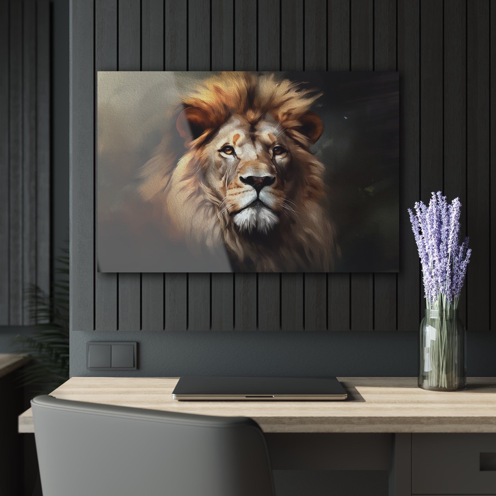 Tempered glass wall art - king of beasts-3