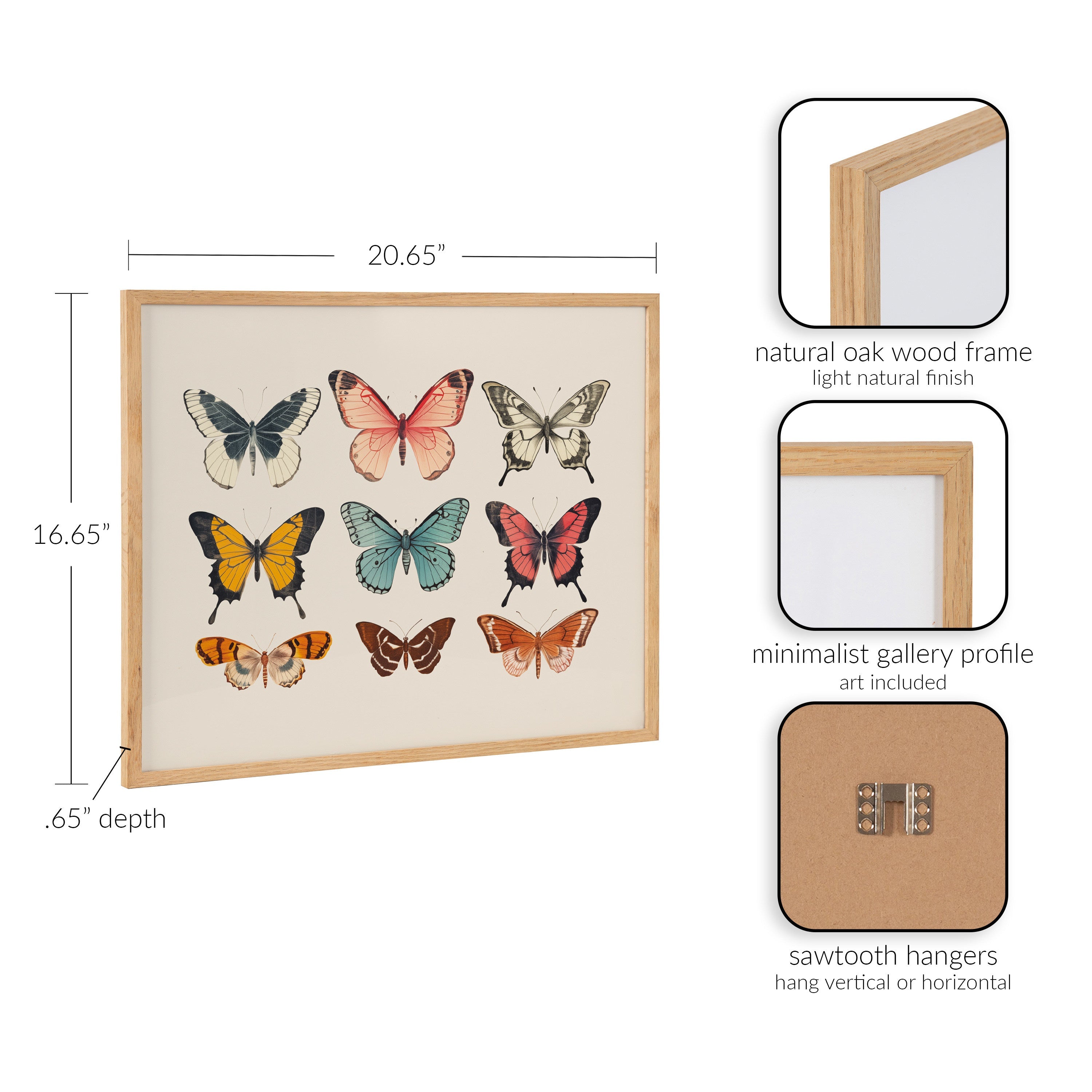Gallery Vintage Style Muted Pastel Butterflies II Print by The Creative Bunch Studio