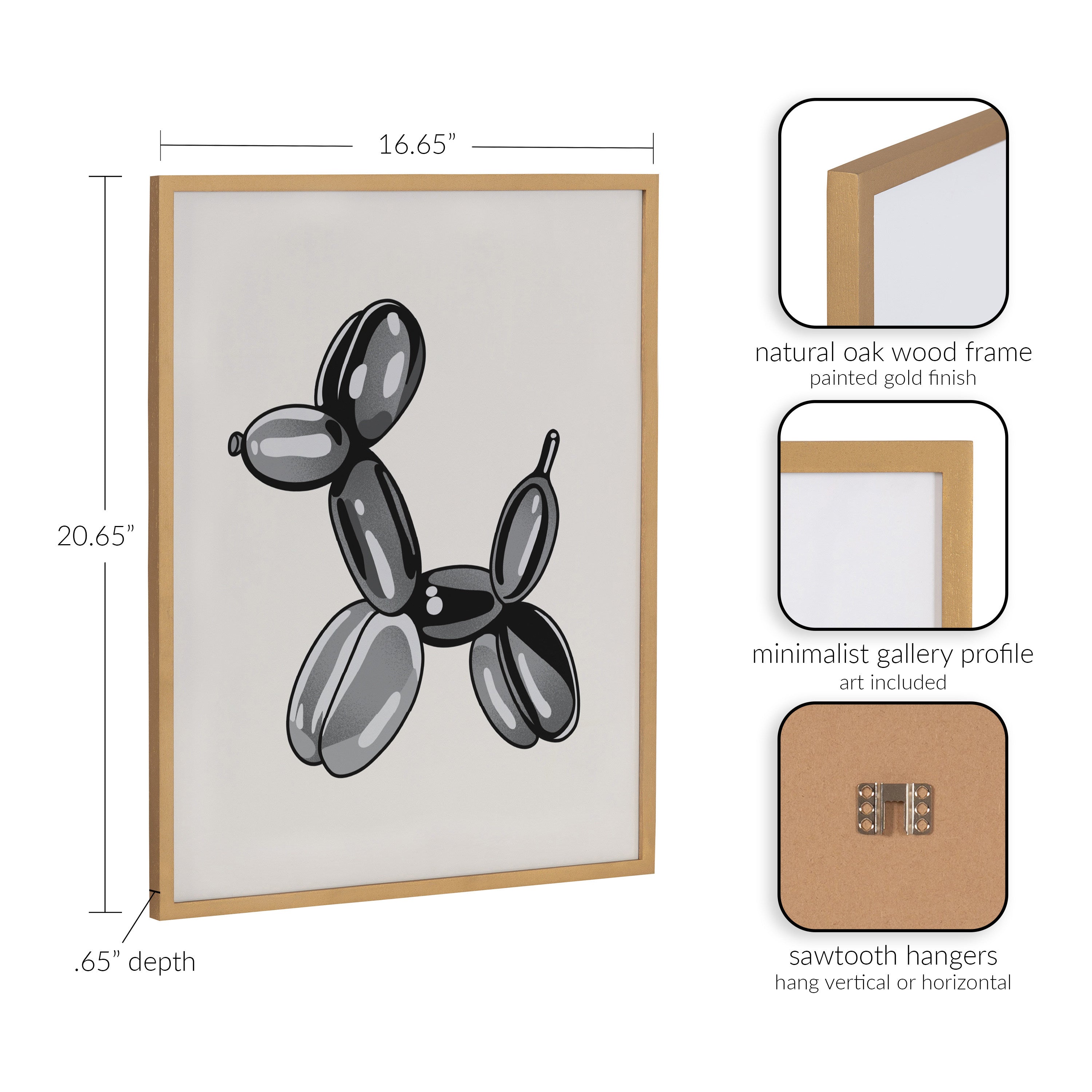 Gallery Black Bubble Balloon Dog Animal Print by The Creative Bunch Studio