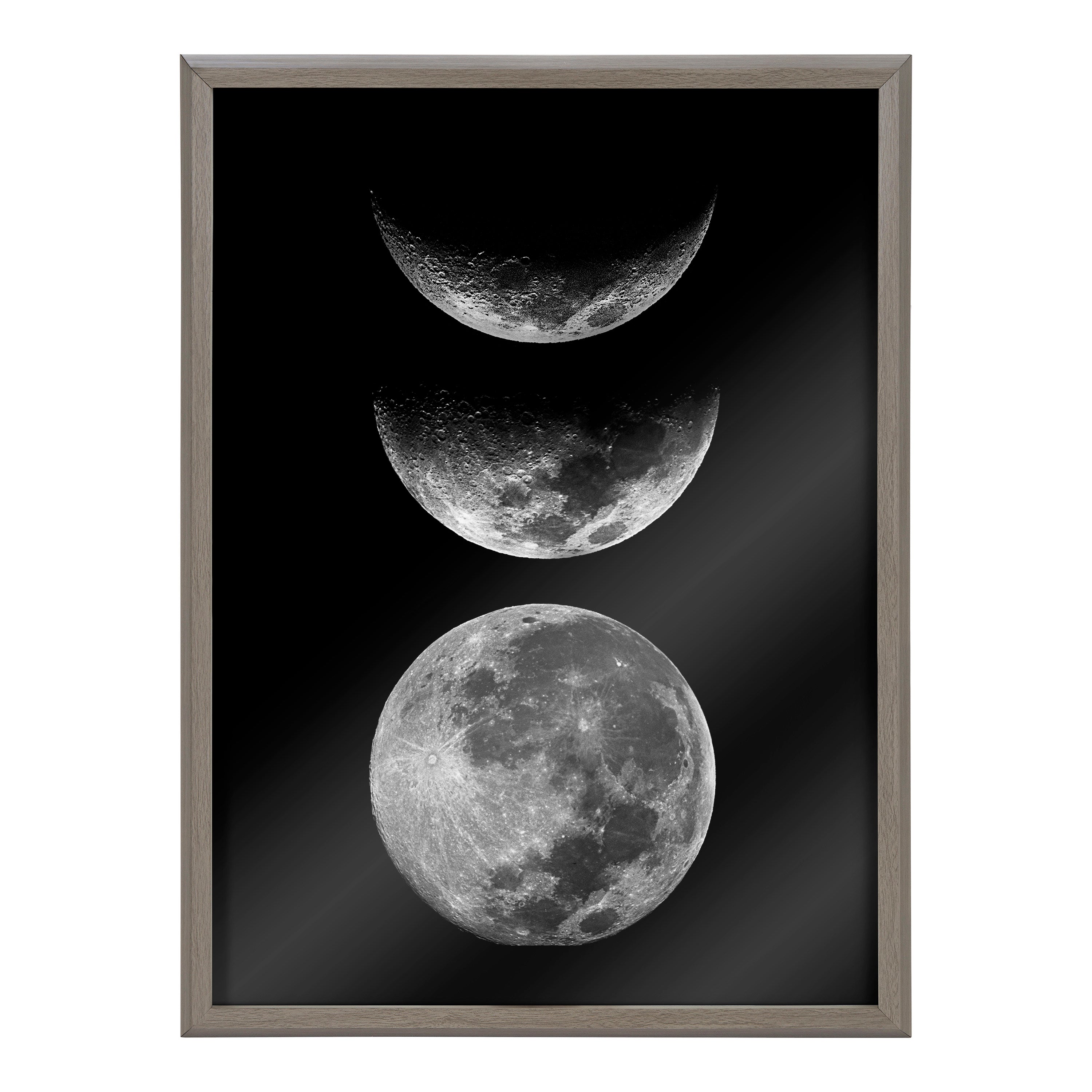 Blake Mod Moon It's Just a Phase Framed Printed Glass by The Creative Bunch Studio