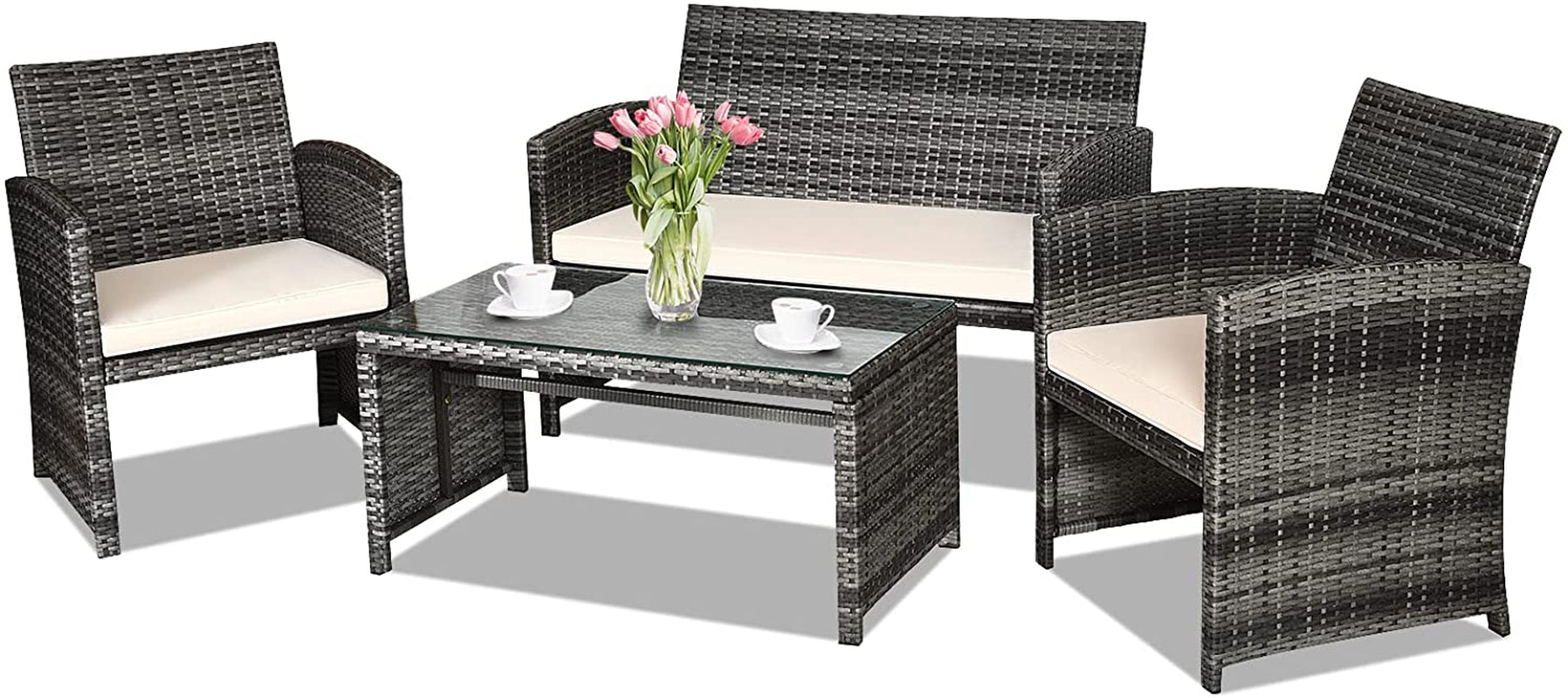 Weather Resistant Rattan Patio Furniture Set for Outdoors