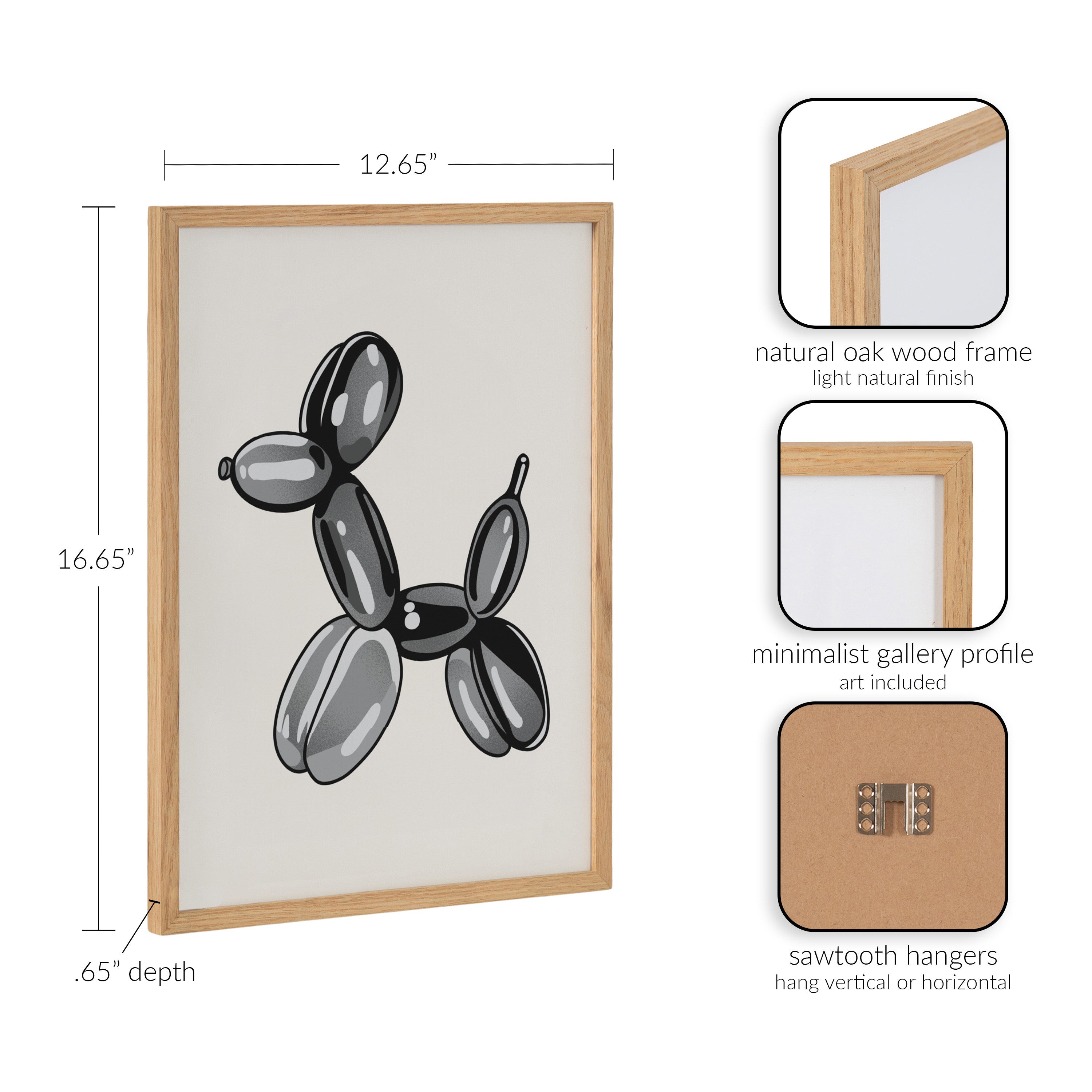 Gallery Black Bubble Balloon Dog Animal Print by The Creative Bunch Studio