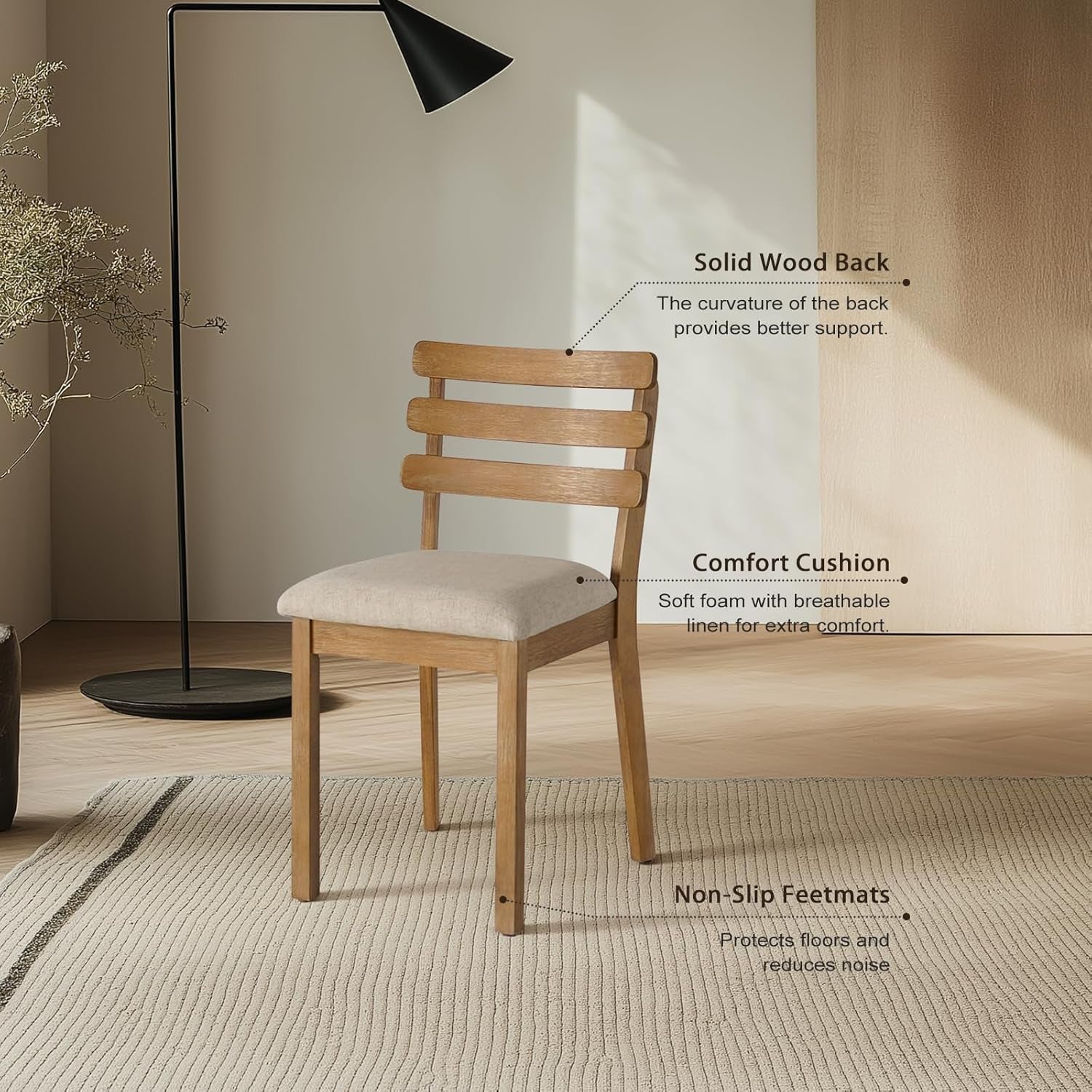 Premium Solid Wood Farmhouse Dining Table Set For Four