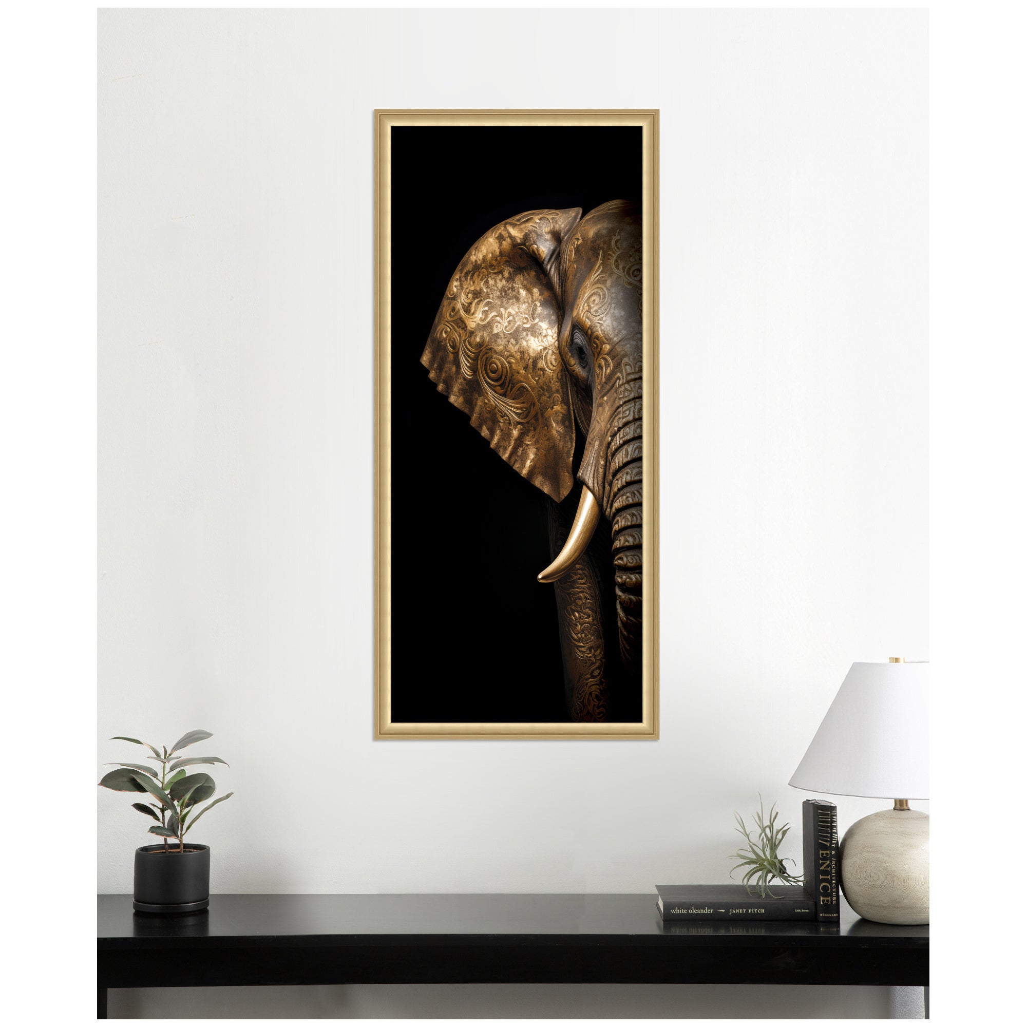 Midnight Mandala Zen Peaceful Elephant by The Creative Bunch Studio Framed Wall Art Print