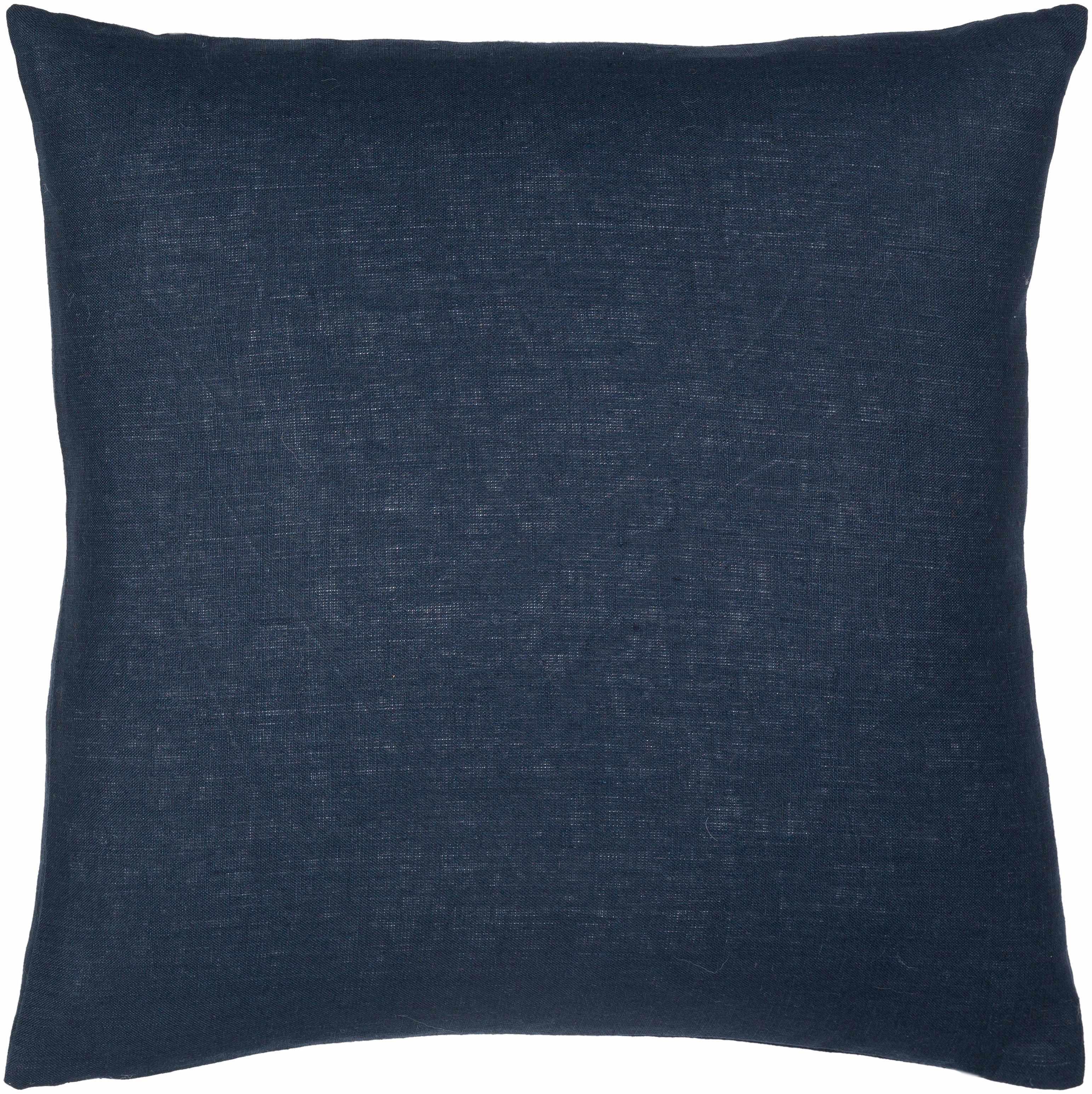 Alaminos Navy Linen Square Throw Pillow-2