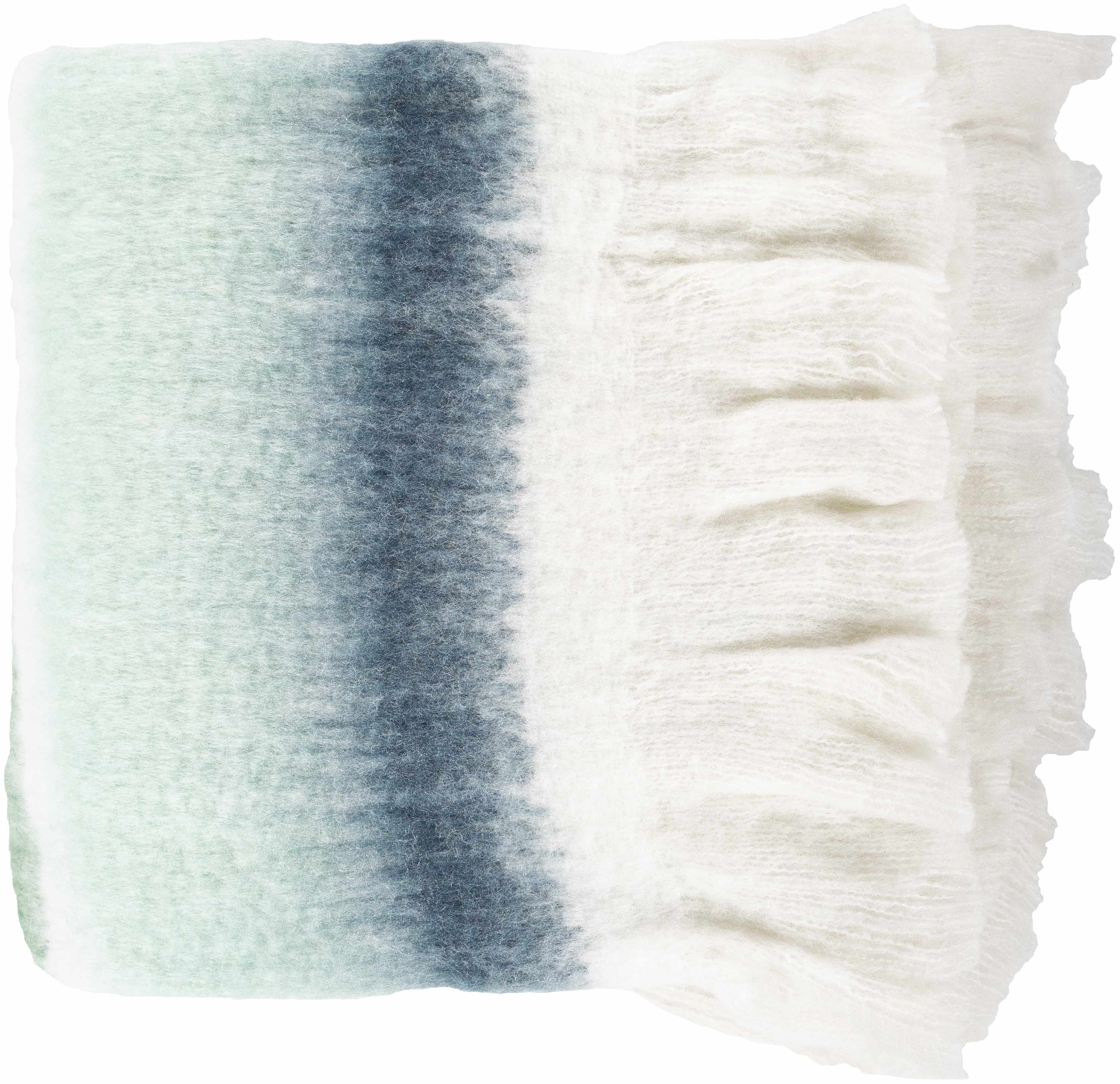 Blue Green White Fleece Throw Blanket-2