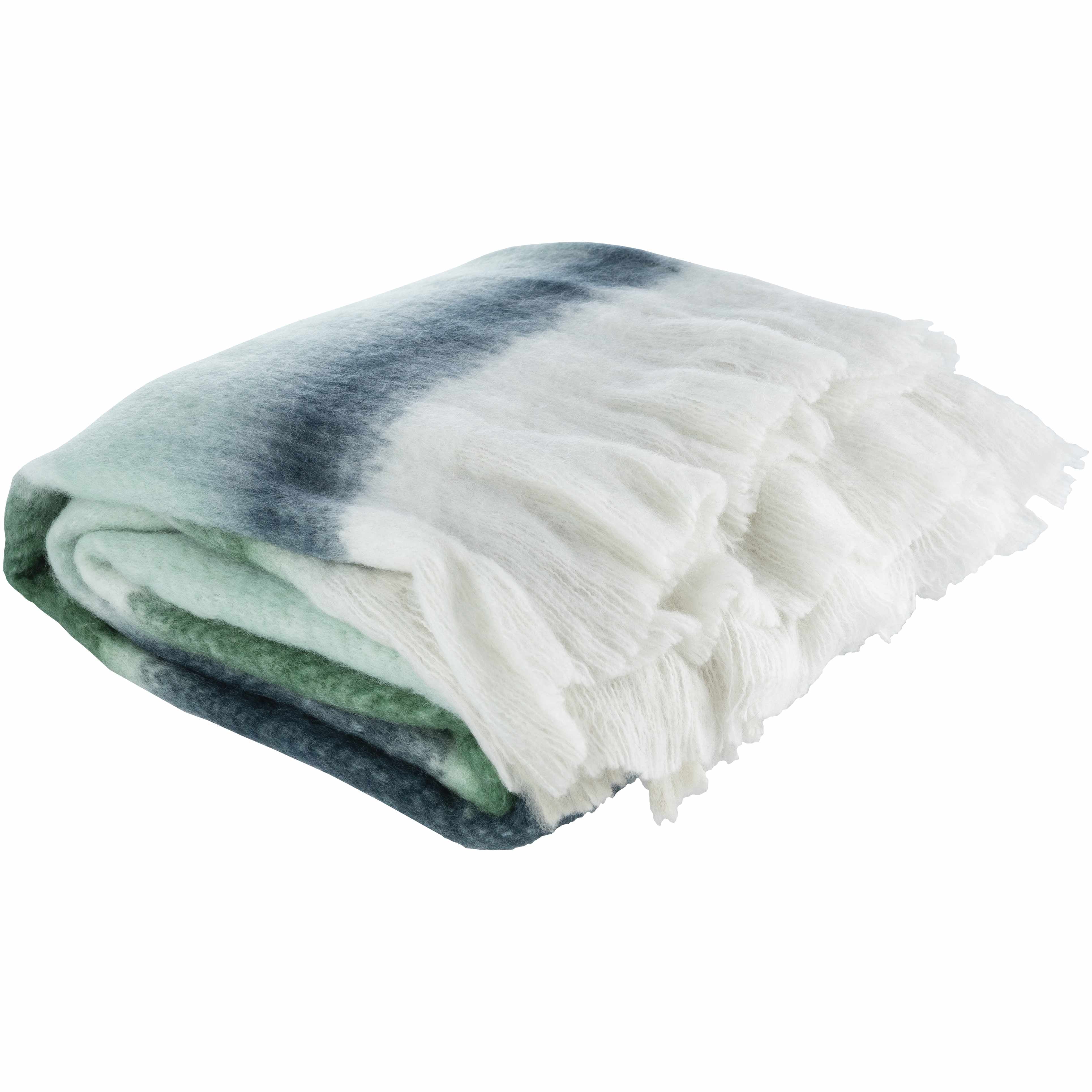 Blue Green White Fleece Throw Blanket-3