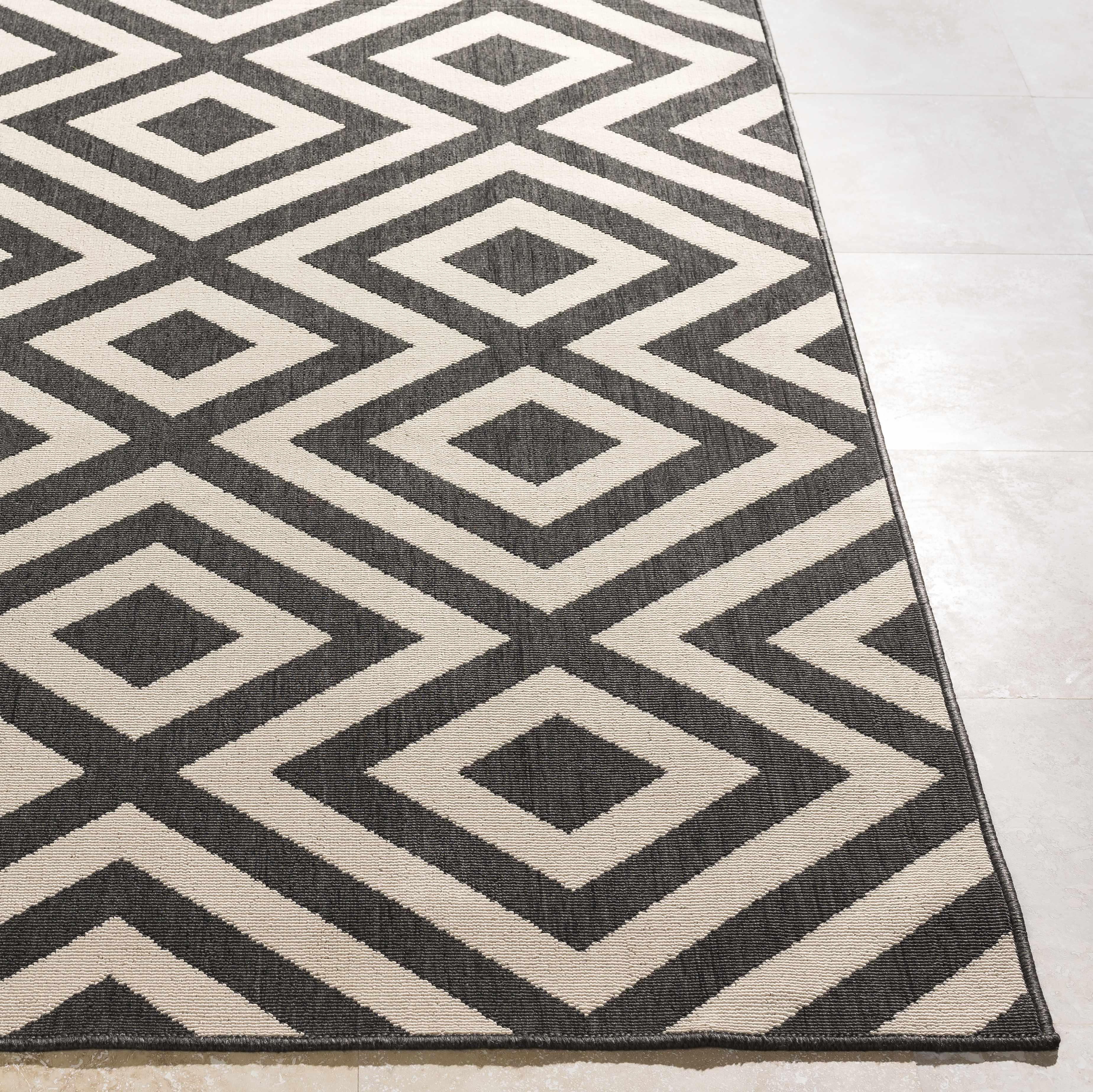 Spilsby Black Trellis Outdoor Rug-12