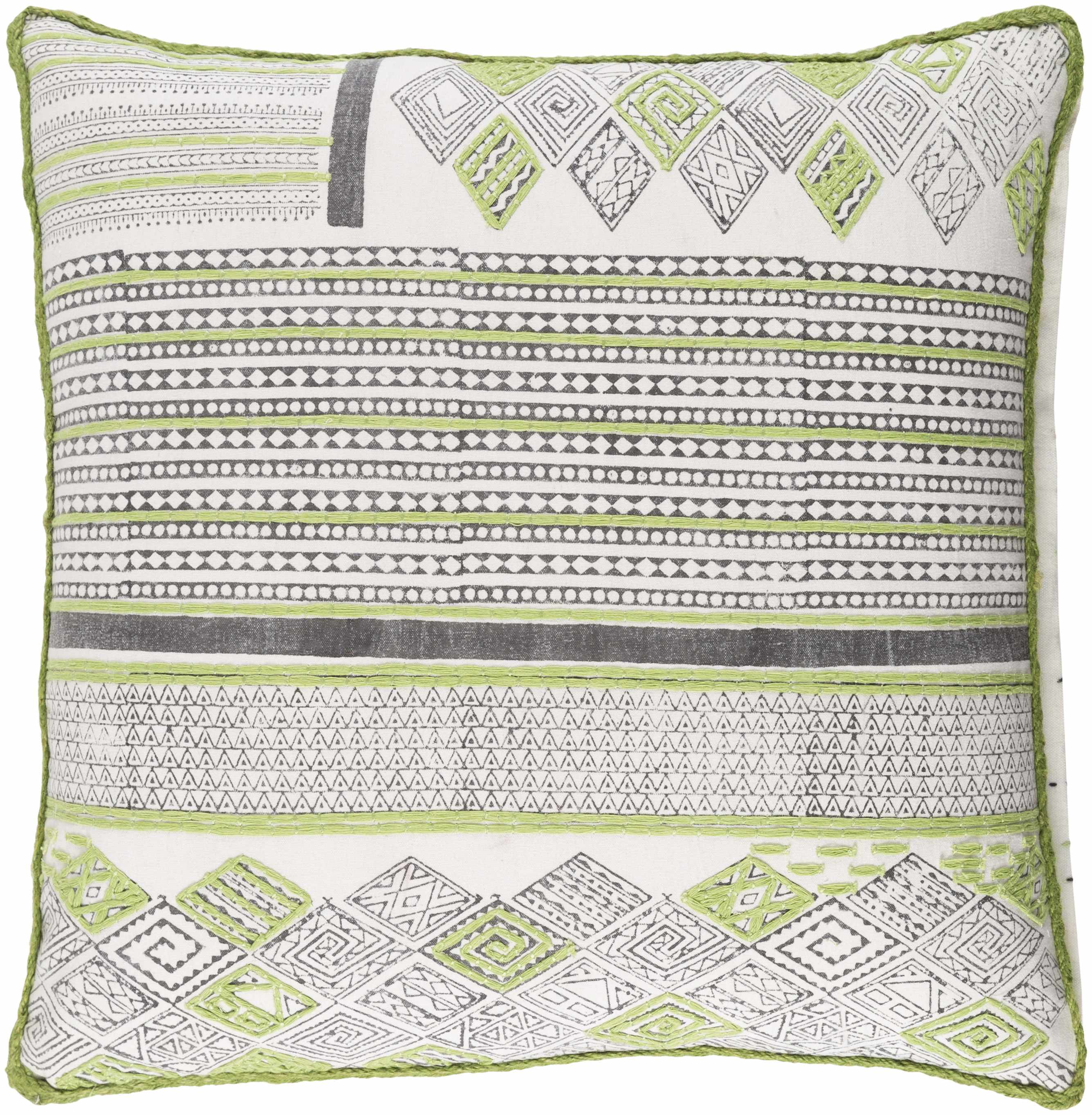 Alyangula Green Tribal Geometric Accent Pillow - Clearance-0