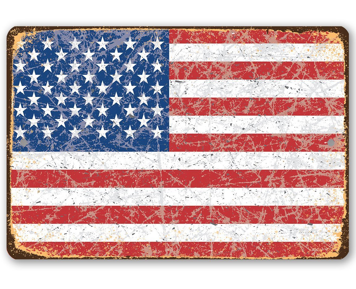 American Flag Grunge - Metal Sign