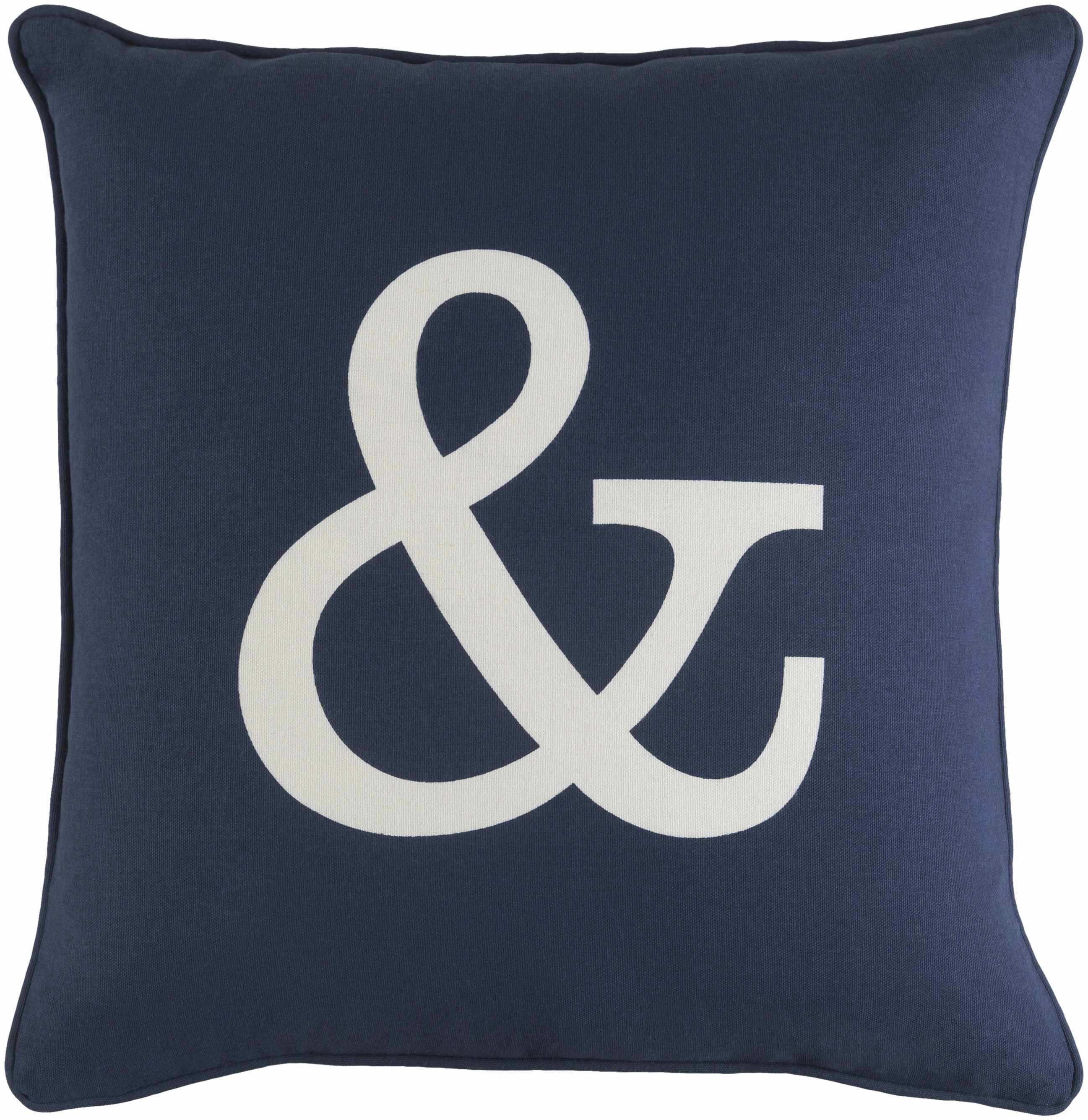 Amherst Navy Ampersand Throw Pillow - Clearance-1