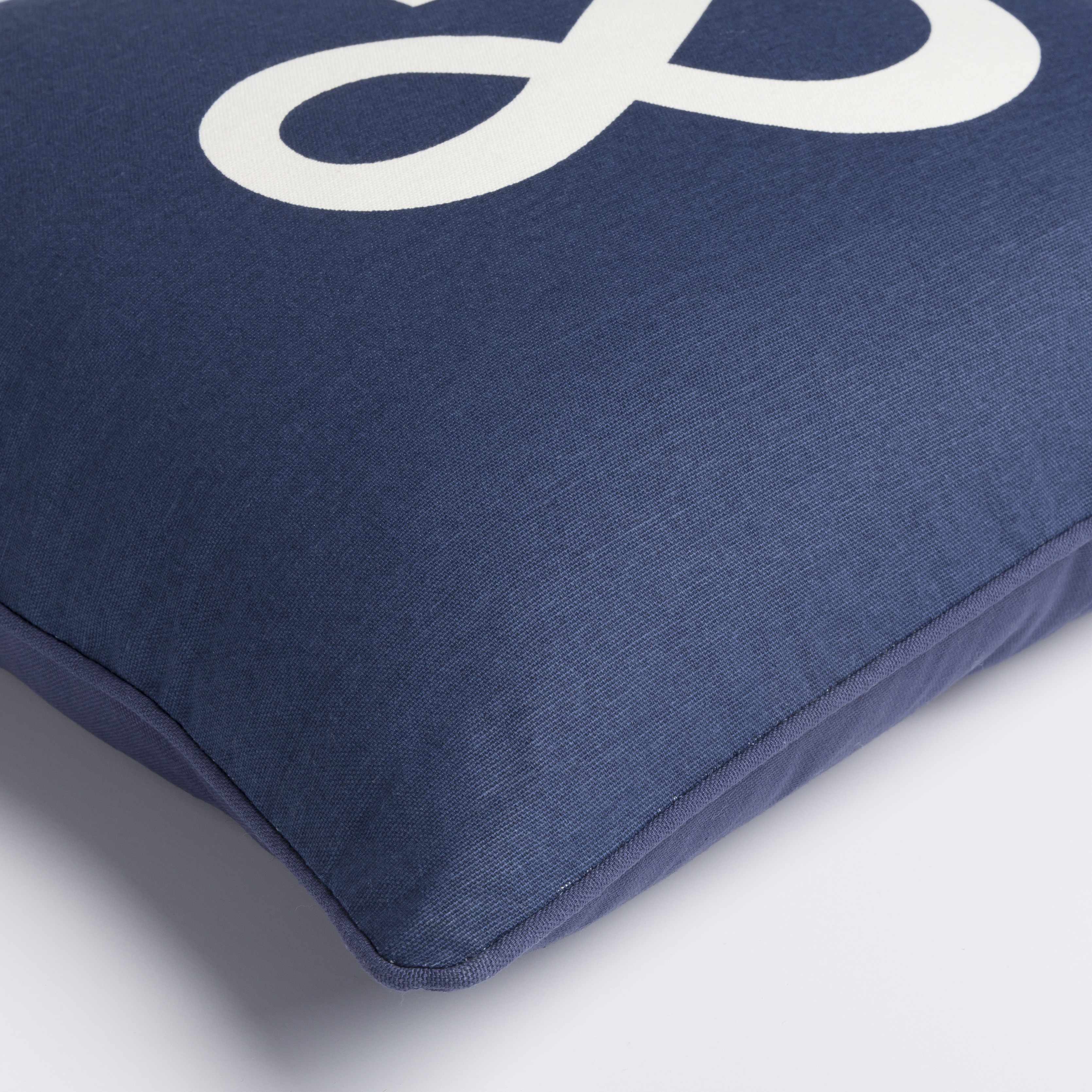 Amherst Navy Ampersand Throw Pillow - Clearance-2
