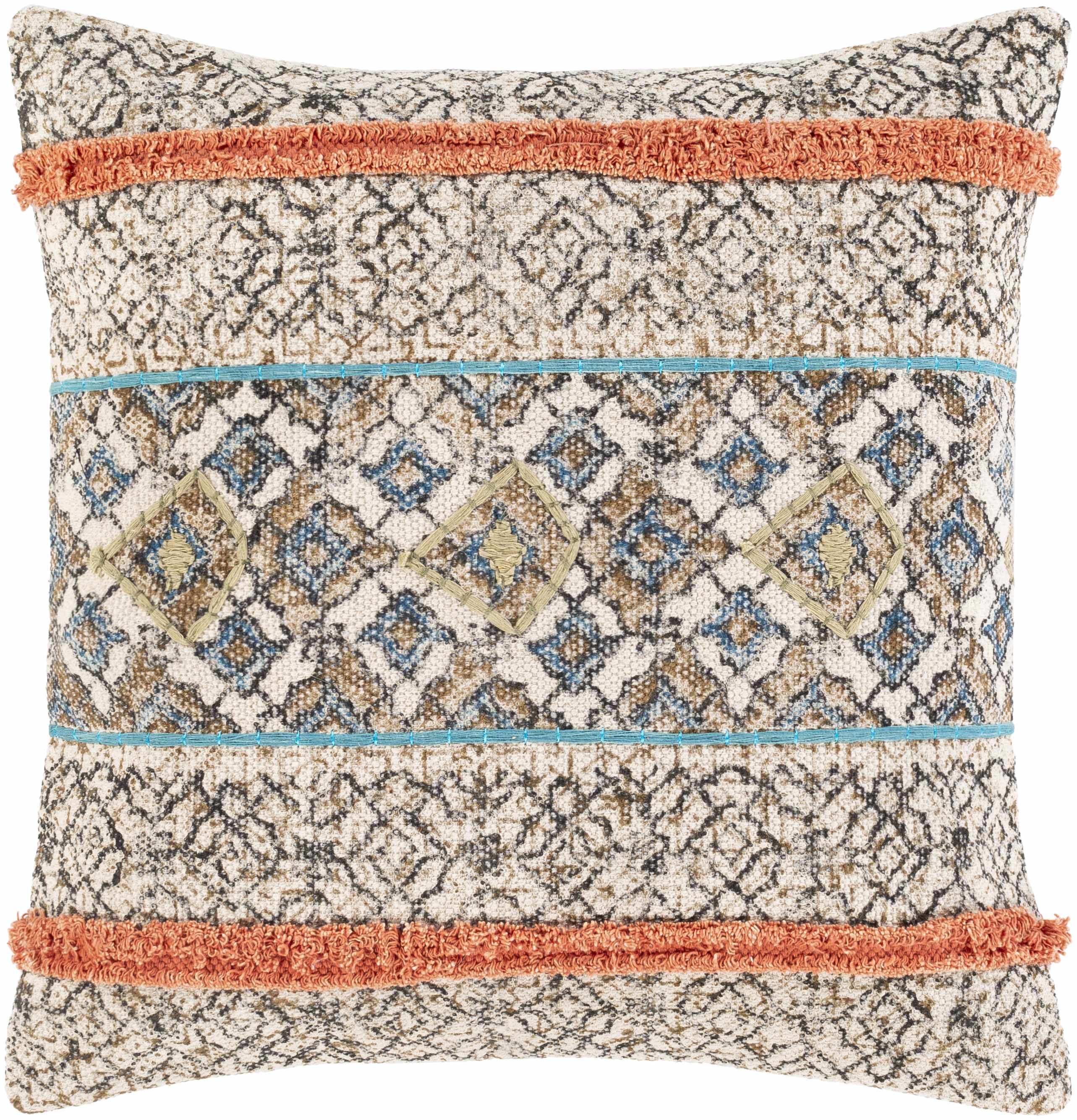 Amigo Boho Geometric Orange Accent Pillow-0
