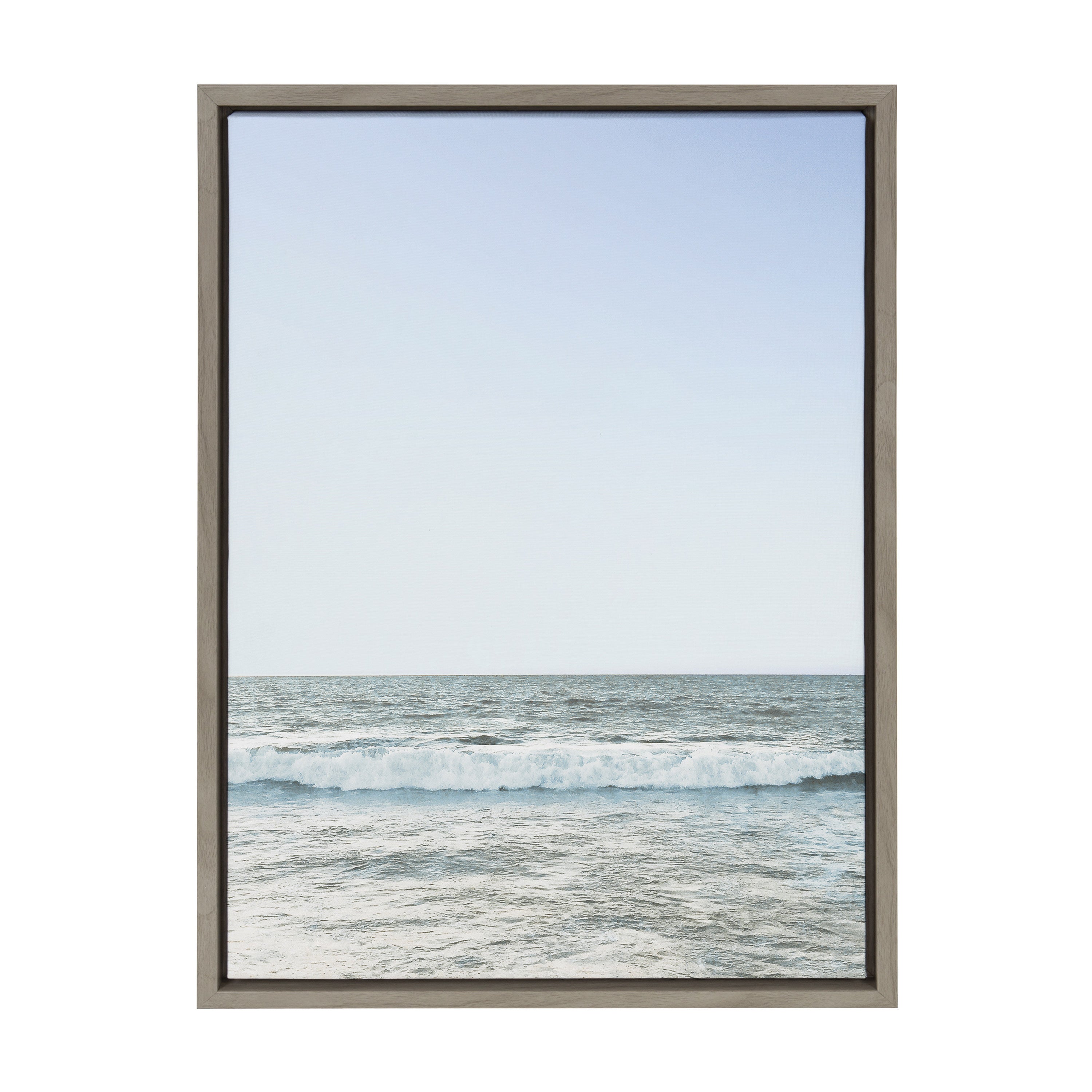 Sylvie Pale Blue Sea Framed Canvas by The Creative Bunch Studio