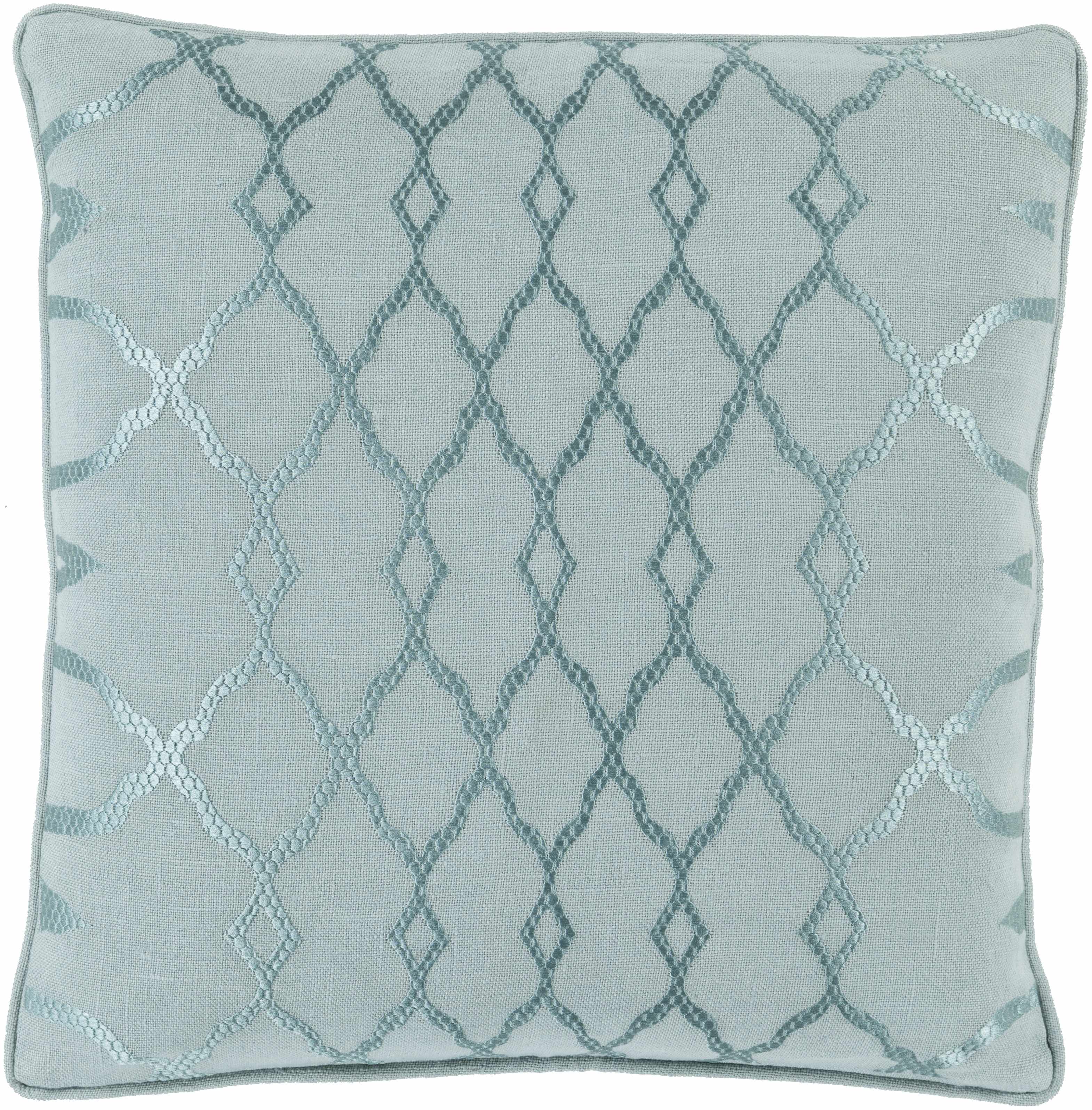 Ansonia Aqua Lattice Square Throw Pillow - Clearance-0
