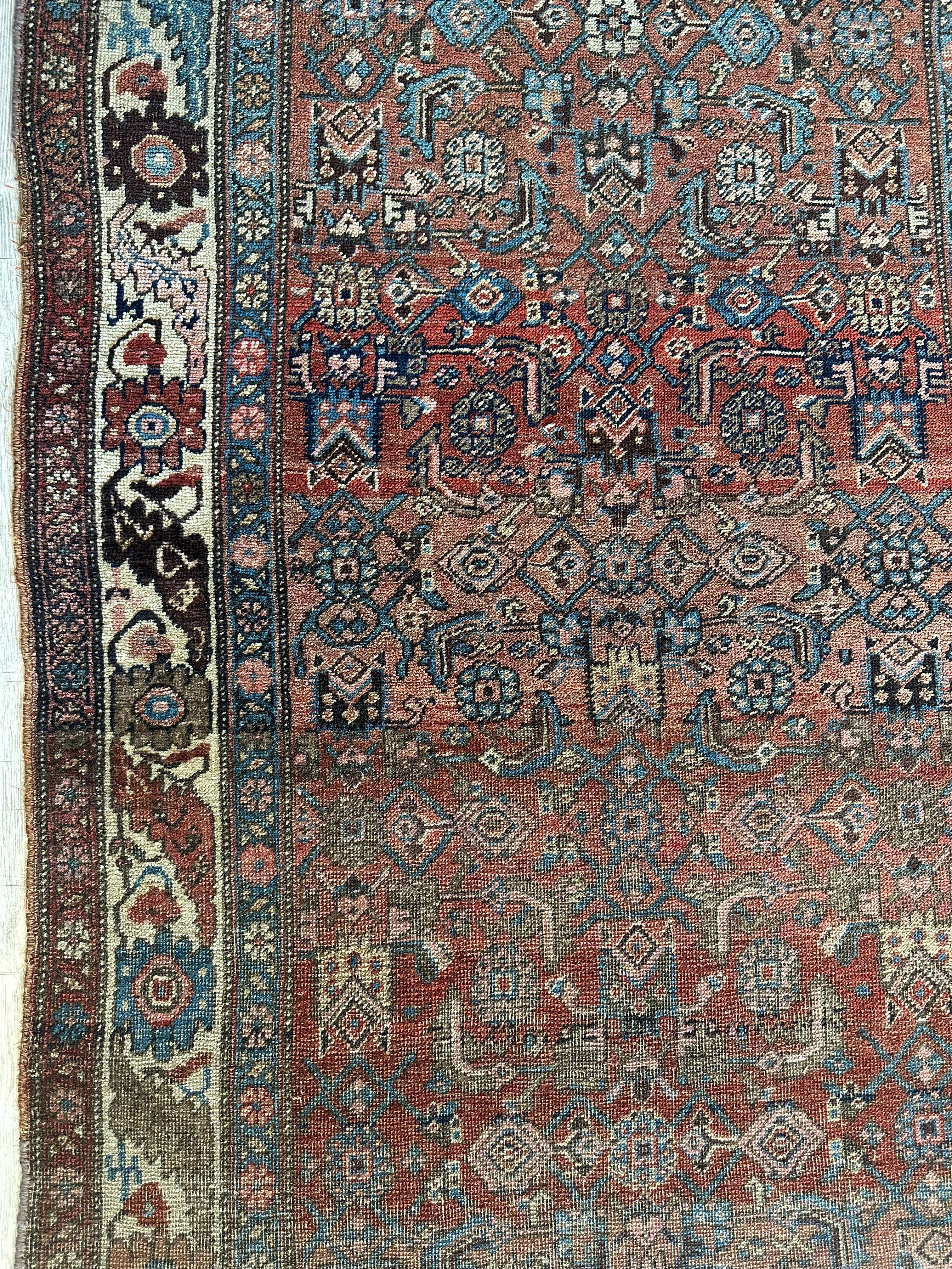 Antique Late 19th Century Persian Kurdish Gholtogh Rug 4 x 7